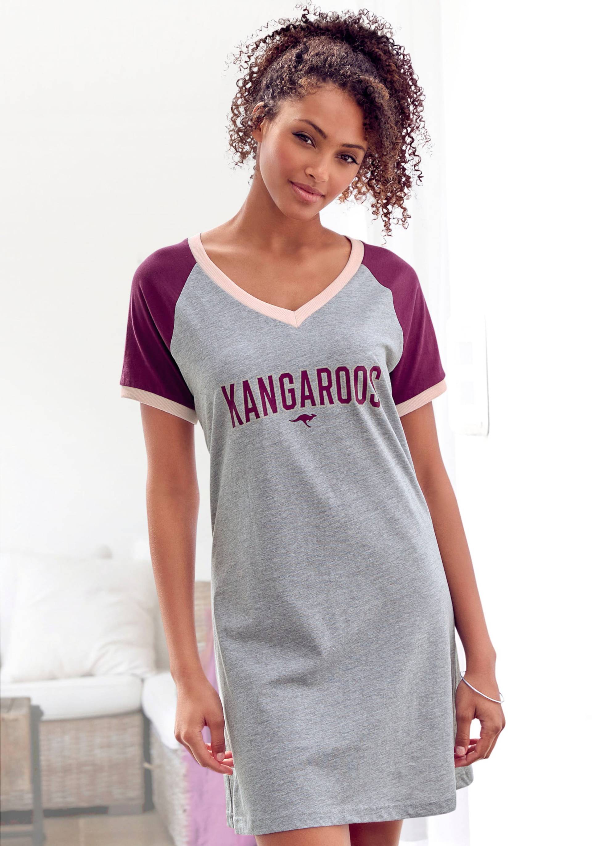 Bigshirt in bordeaux-grau-meliert von KangaROOS