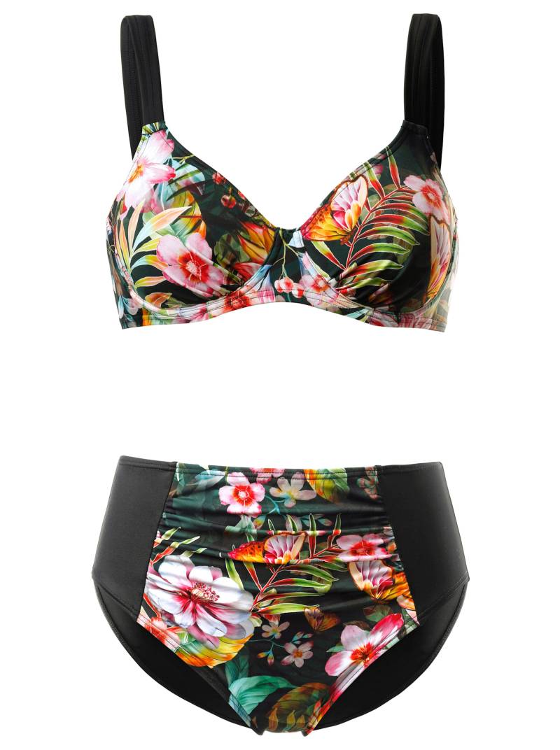 Bikini in schwarz-bunt-bedruckt von feel good