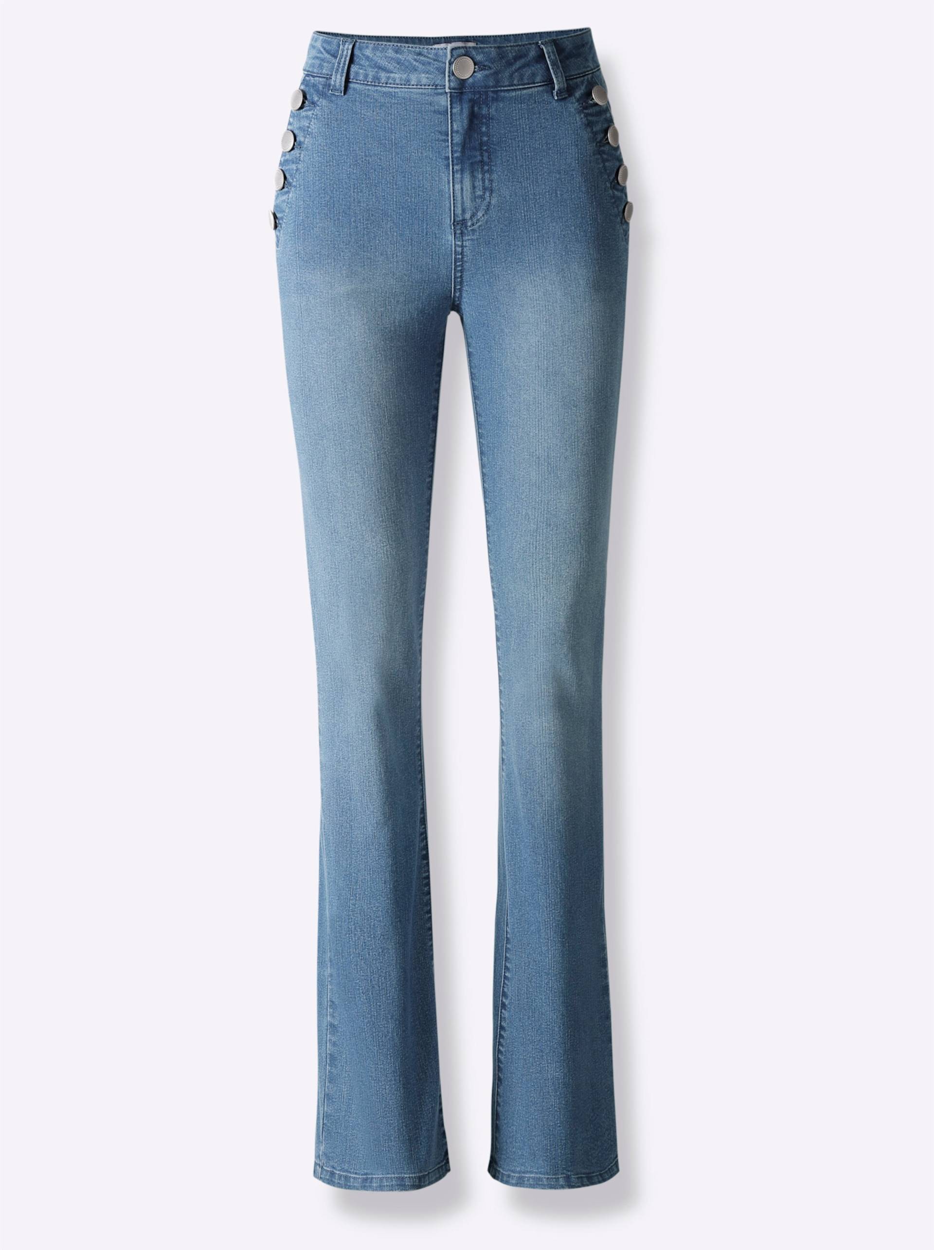 Bootcut-Jeans in blue-bleached von heine
