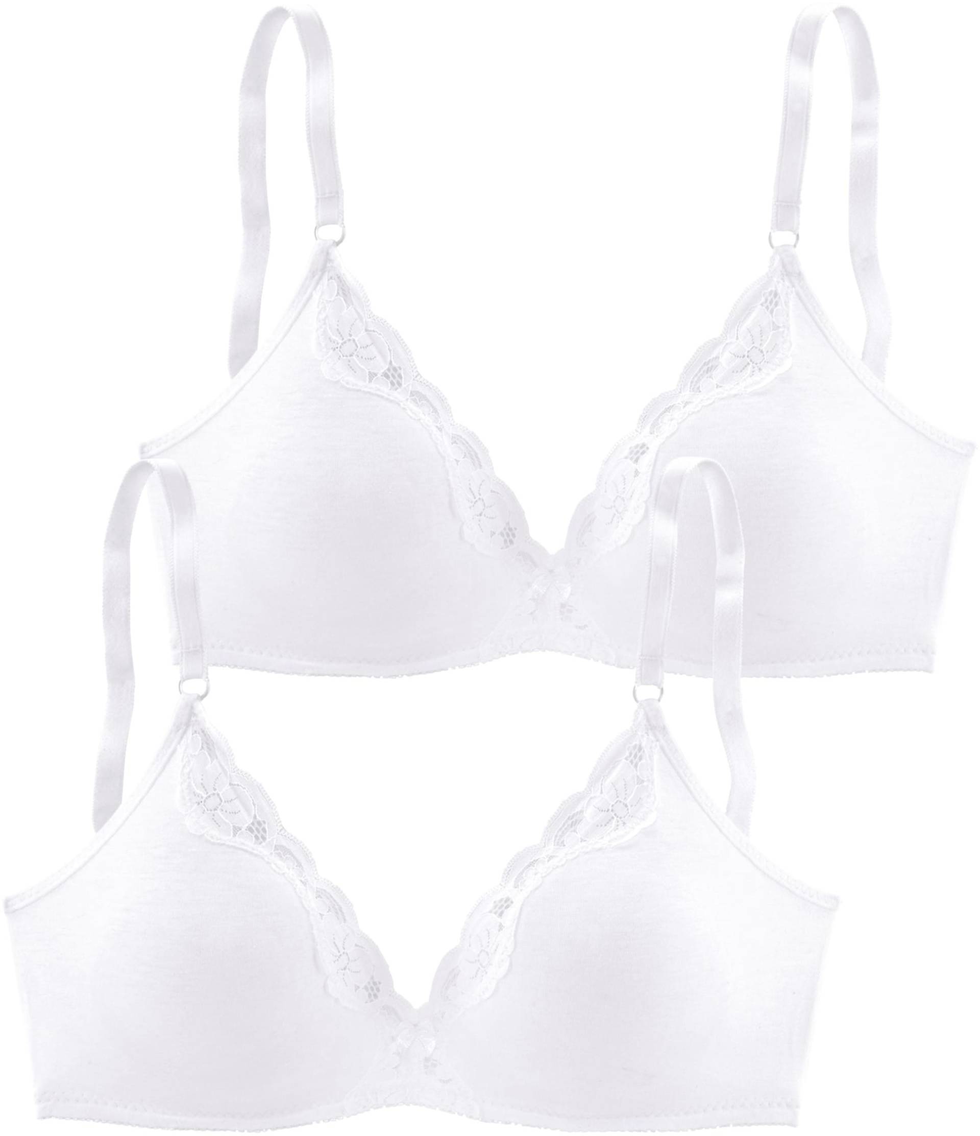 Bralette-BH in 2x weiss von petite fleur