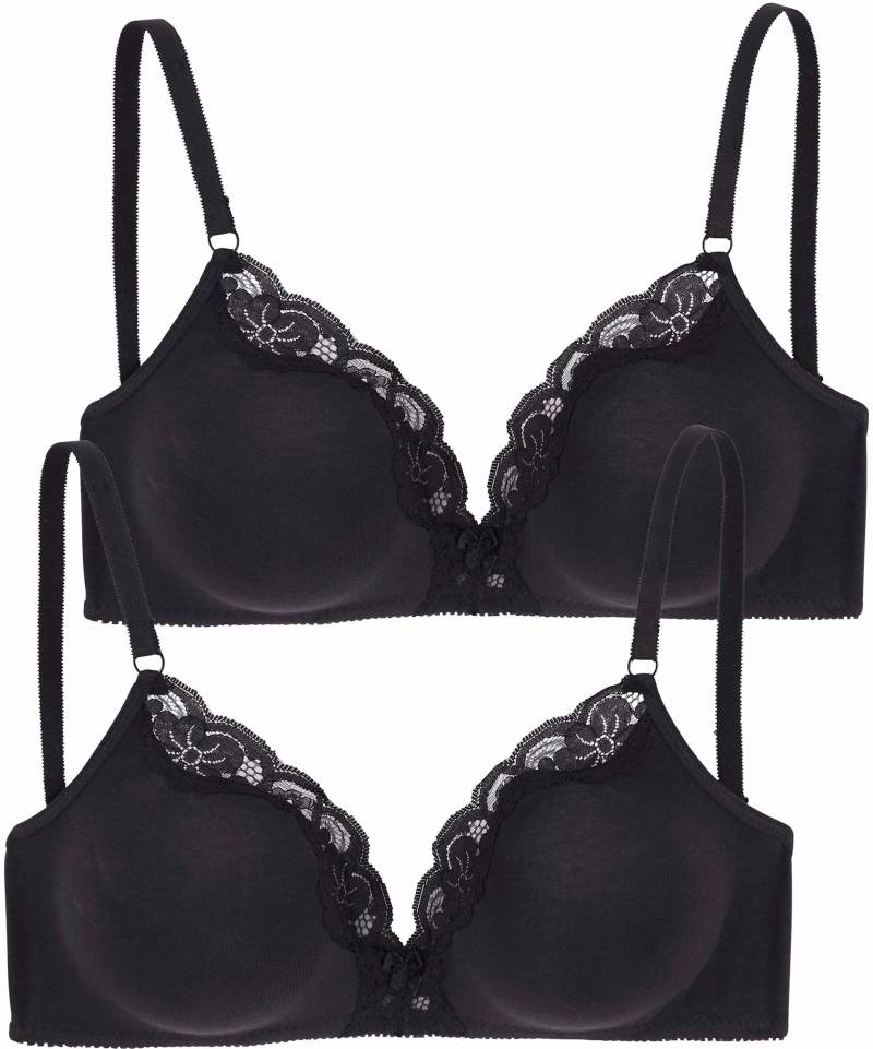 Bralette-BH in 2xschwarz von petite fleur