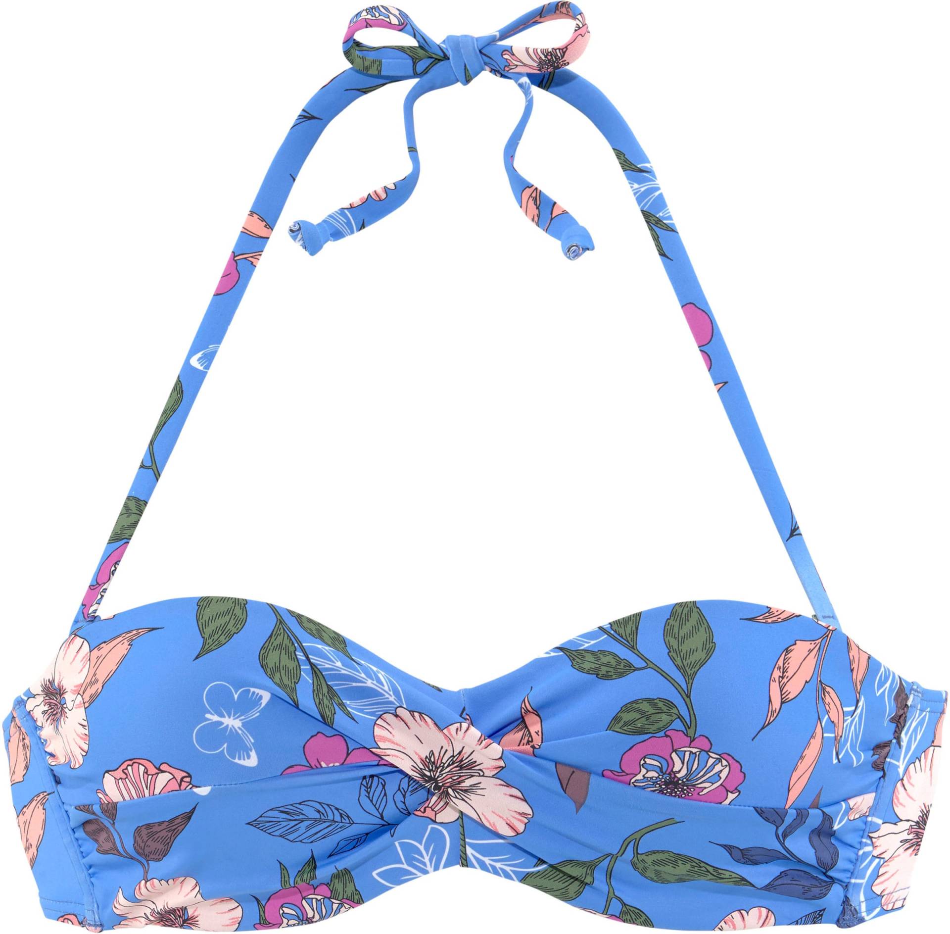 Bügel-Bandeau-Bikini-Top in blau-bedruckt von s.Oliver