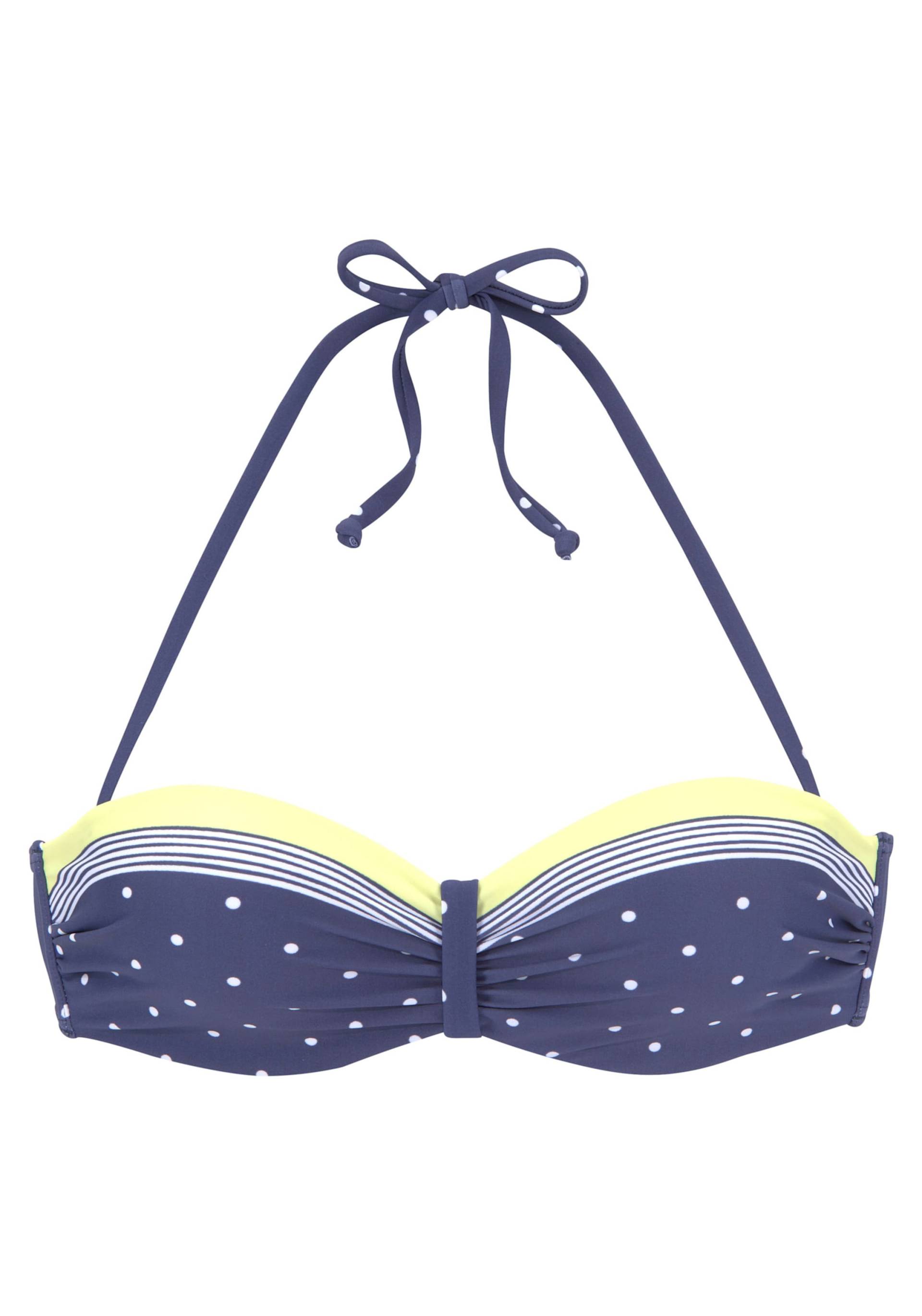 Bügel-Bandeau-Bikini-Top in blau-gelb-bedruckt von LASCANA