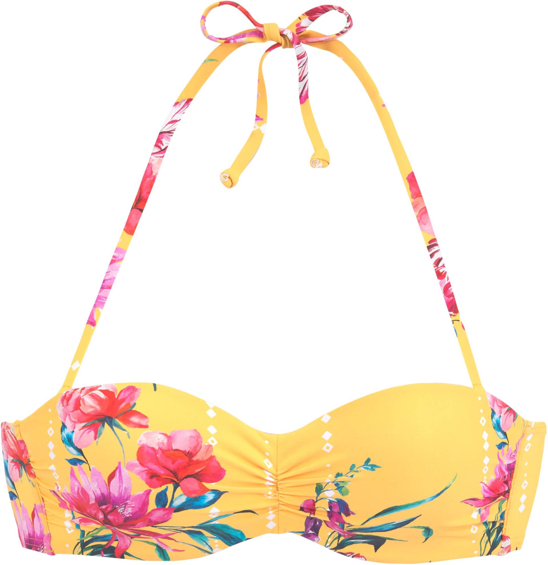 Bügel-Bandeau-Bikini-Top in gelb-bedruckt von Sunseeker