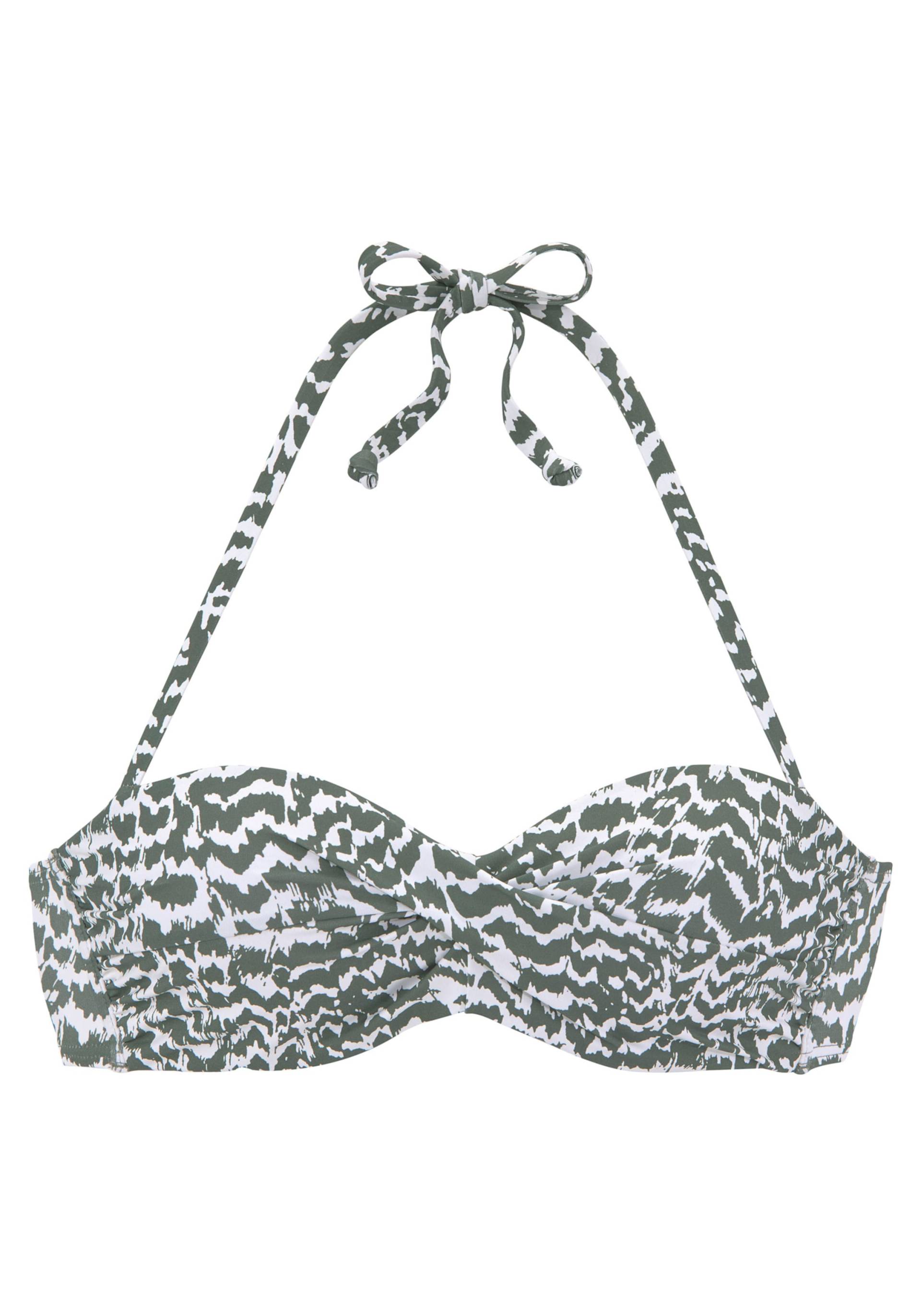 Bügel-Bandeau-Bikini-Top in oliv-bedruckt von LASCANA