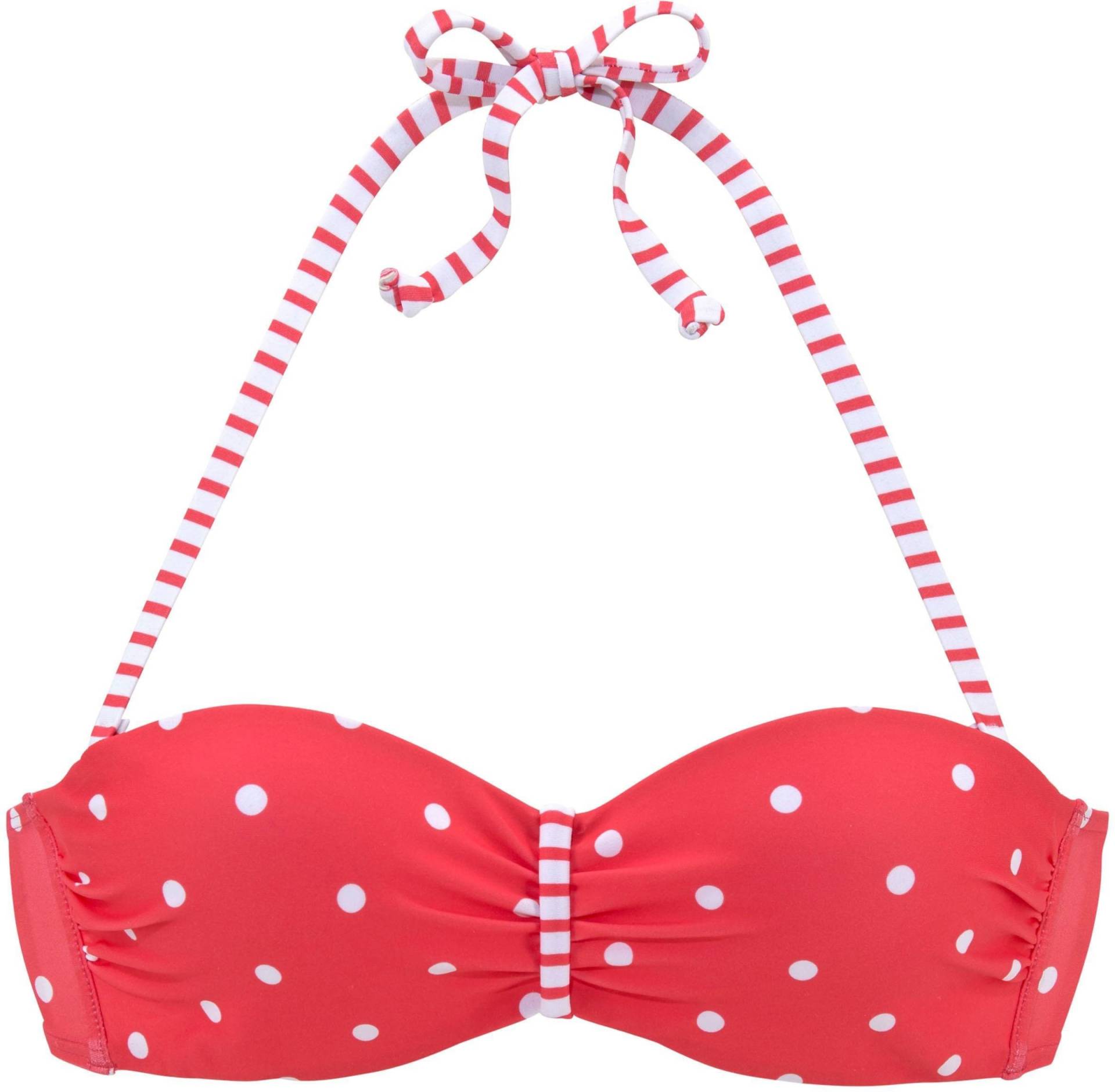 Bügel-Bandeau-Bikini-Top in rot-weiss von s.Oliver