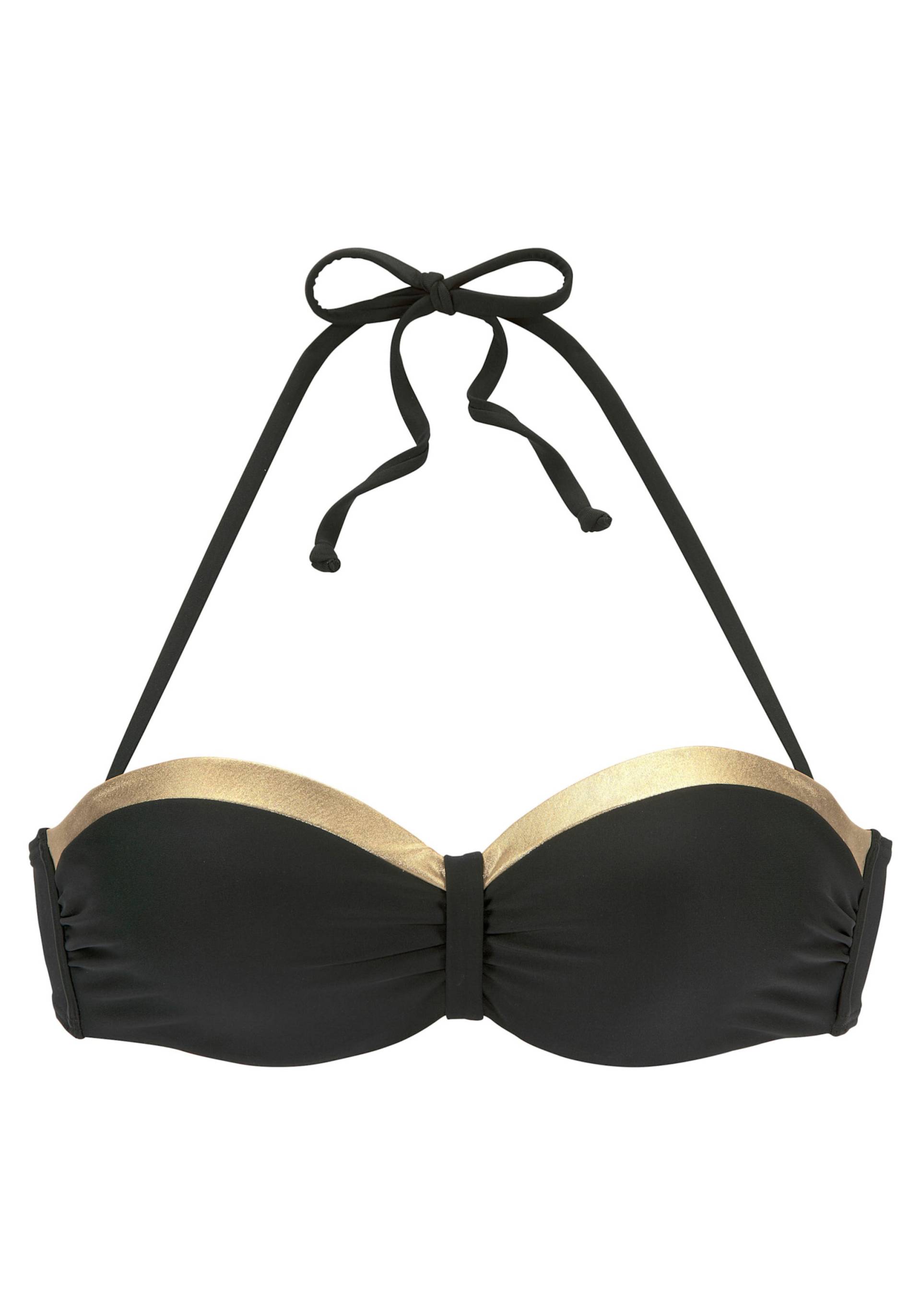 Bügel-Bandeau-Bikini-Top in schwarz-goldfarben von LASCANA