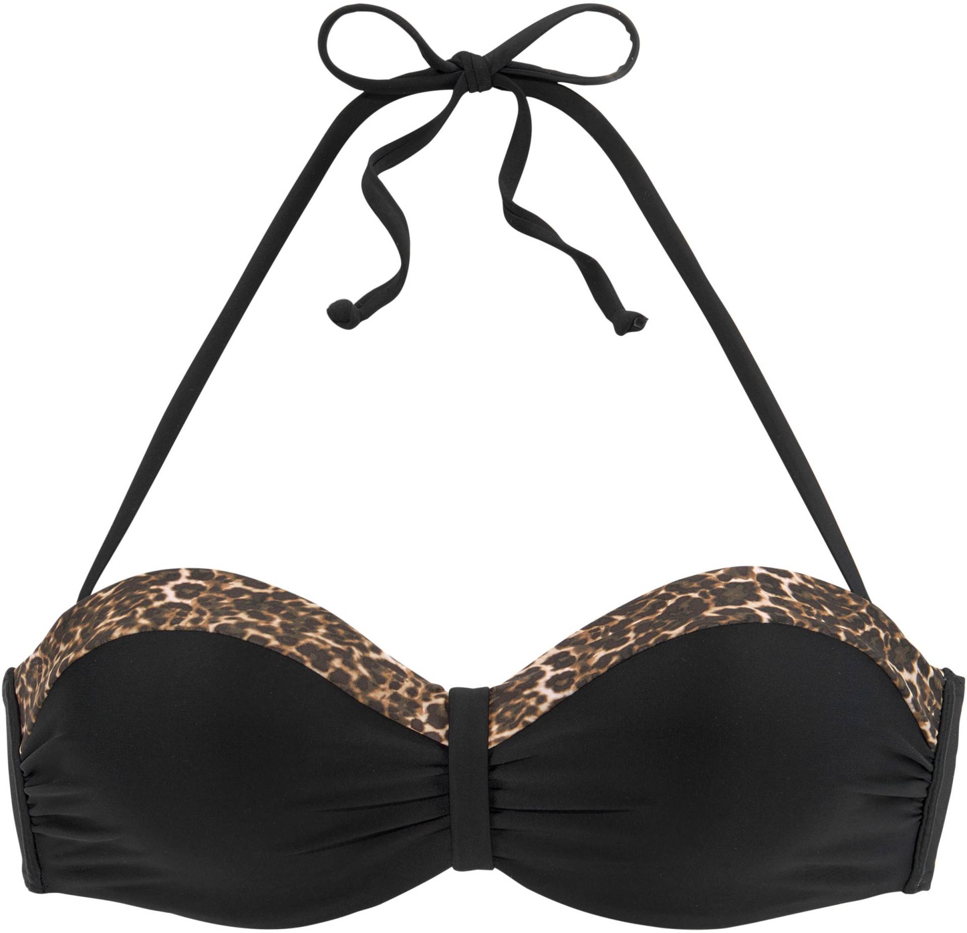 Bügel-Bandeau-Bikini-Top in schwarz-leo von LASCANA