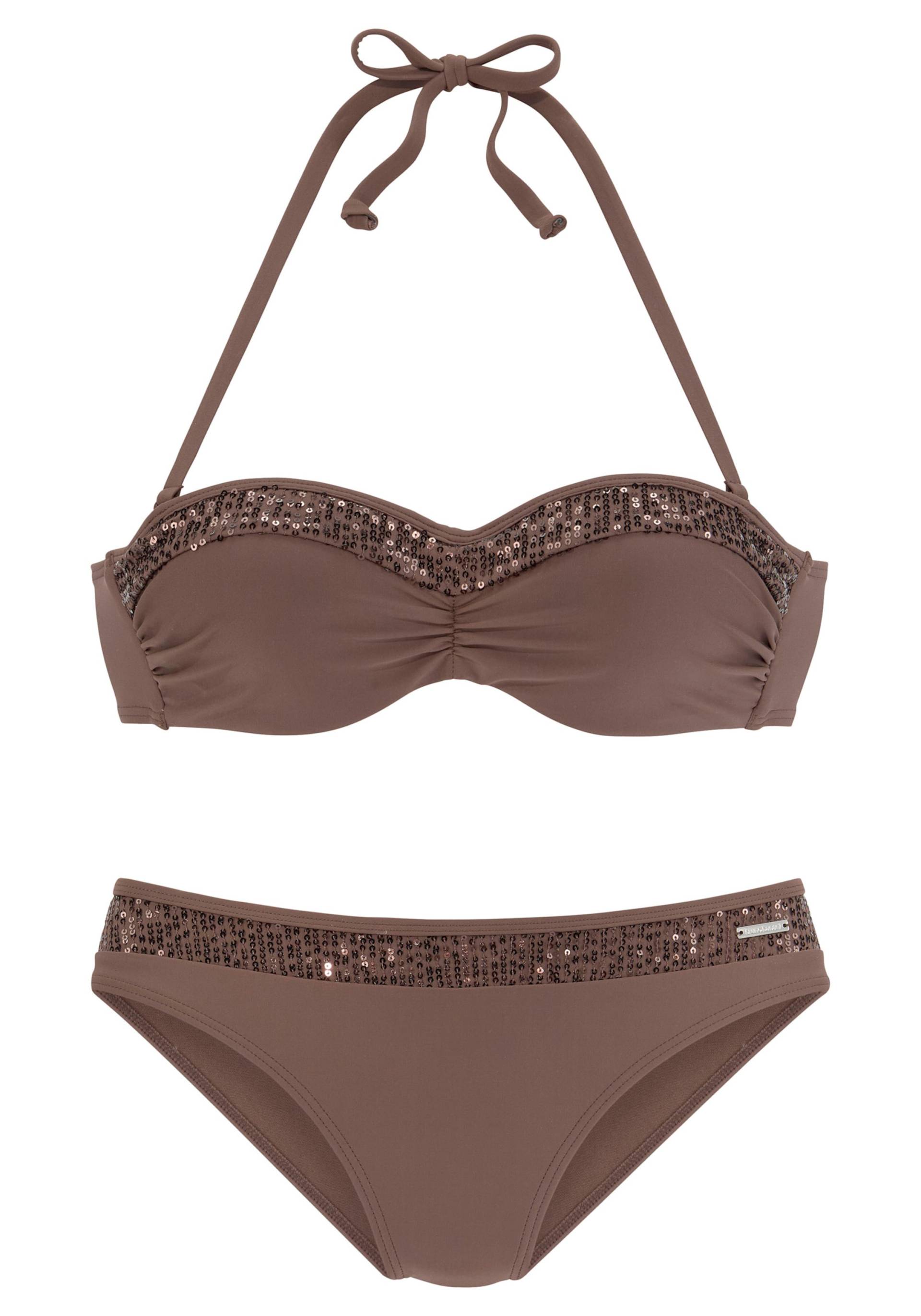 Bügel-Bandeau-Bikini in coffee von Bruno Banani