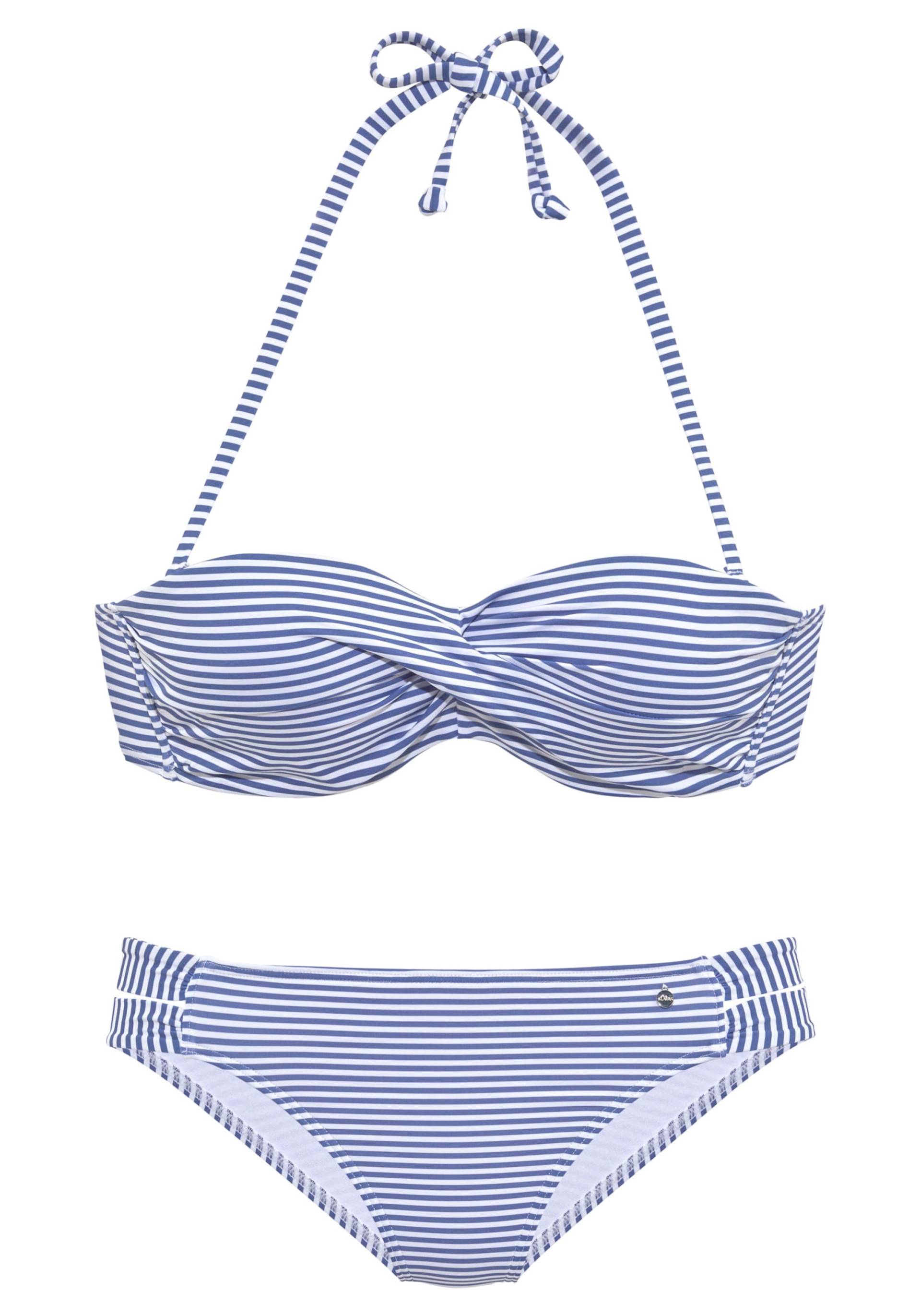 Bügel-Bandeau-Bikini in hellblau-weiss von s.Oliver
