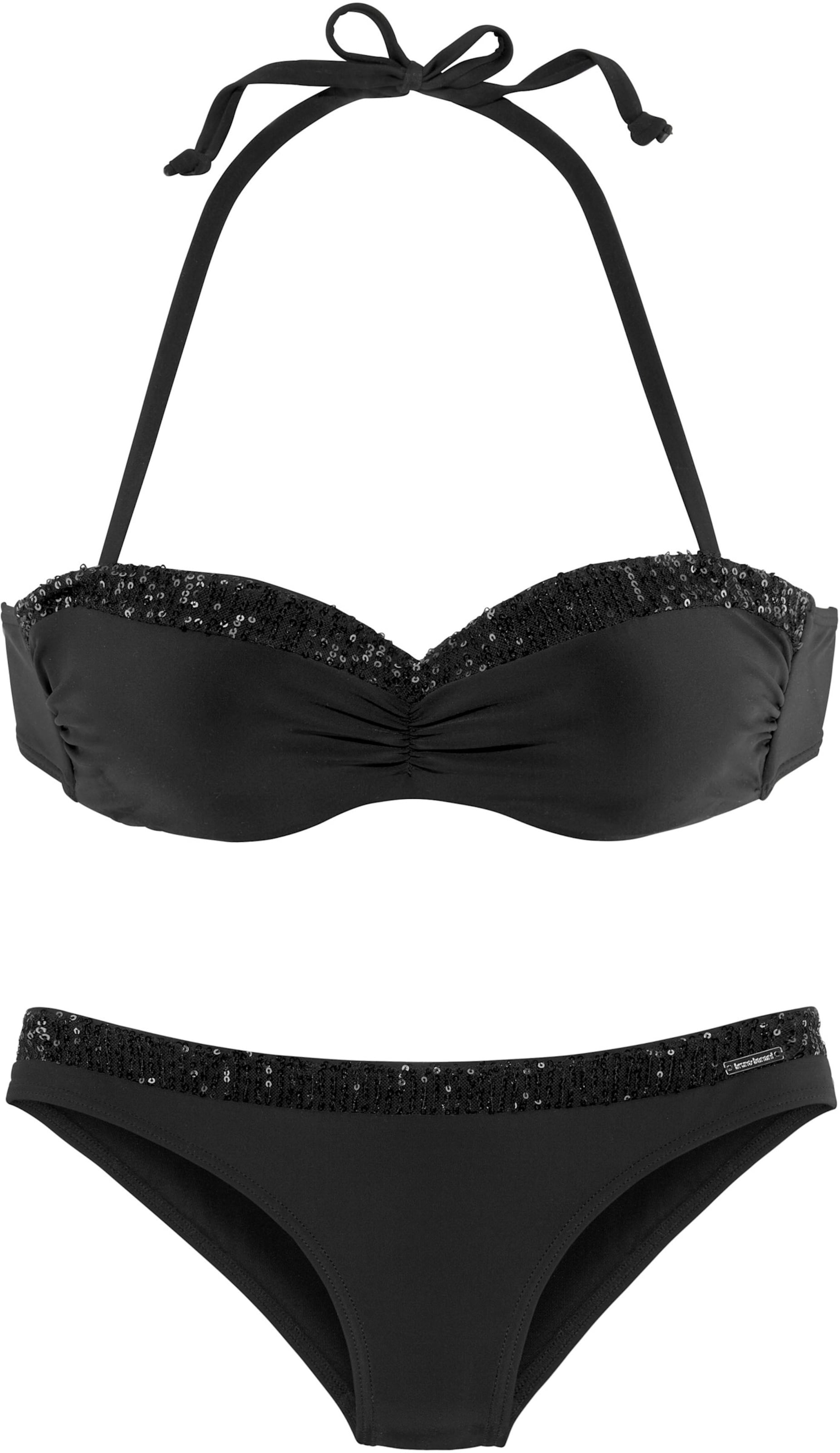 Bügel-Bandeau-Bikini in schwarz von Bruno Banani