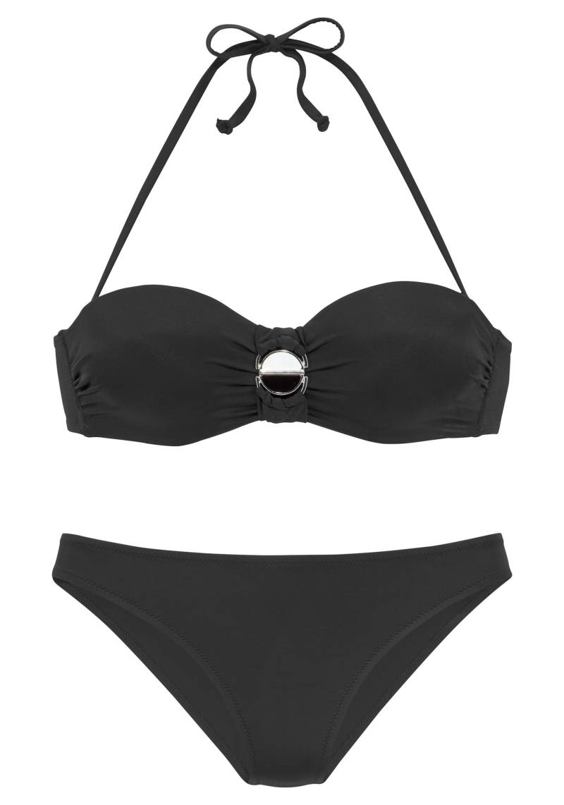 Bügel-Bandeau-Bikini in schwarz von JETTE