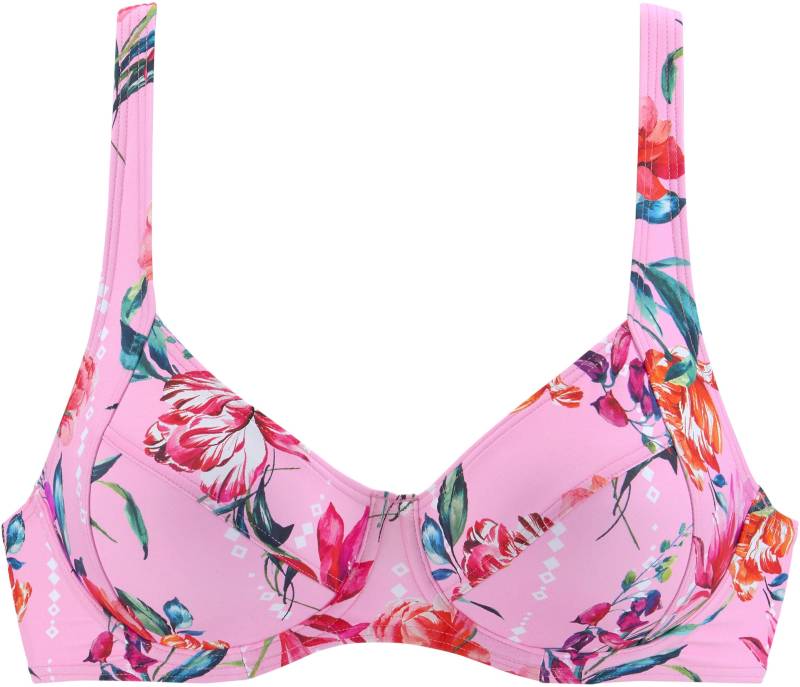Bügel-Bikini-Top in rosa-bedruckt von Sunseeker