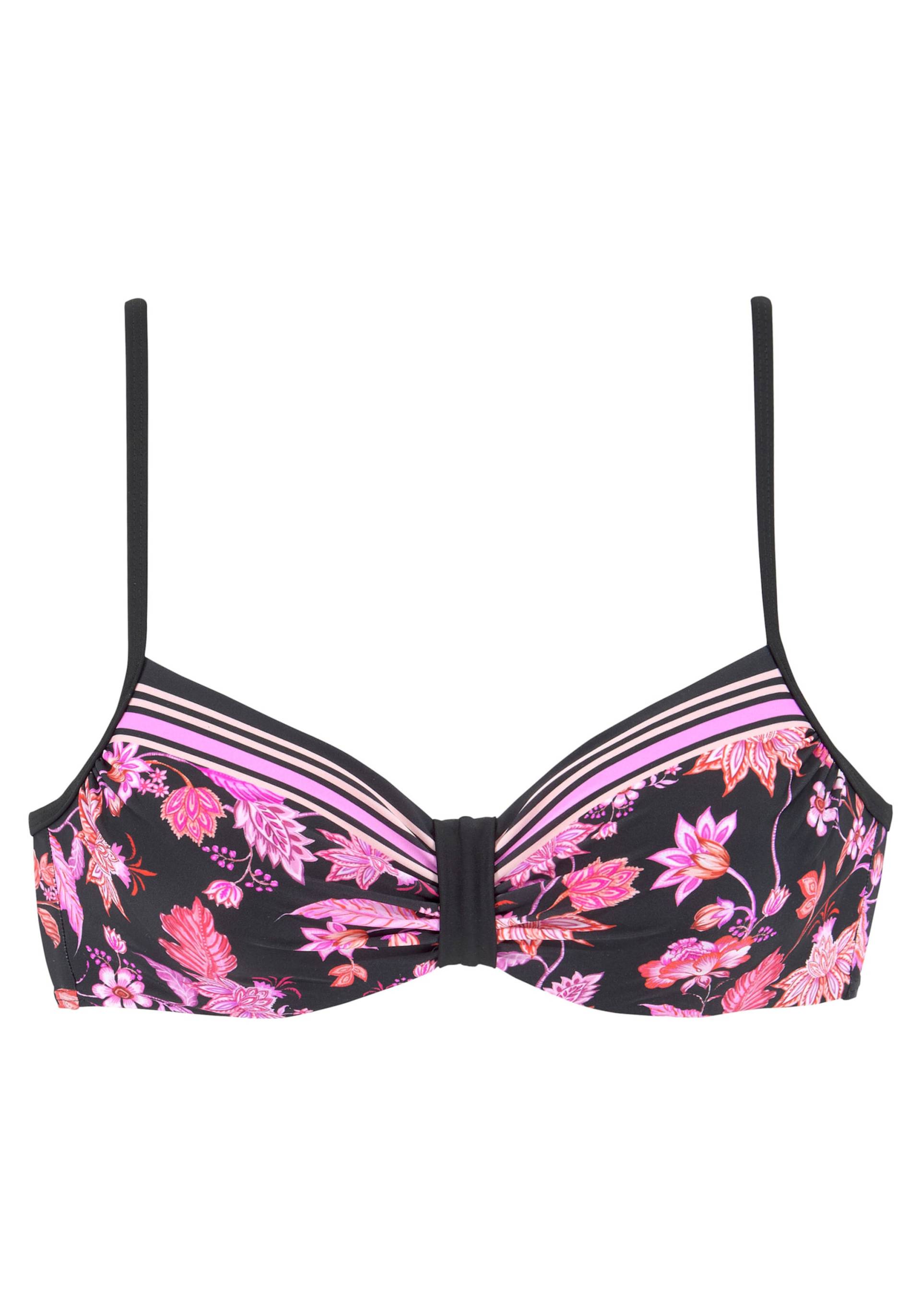 Bügel-Bikini-Top in schwarz-pink von LASCANA
