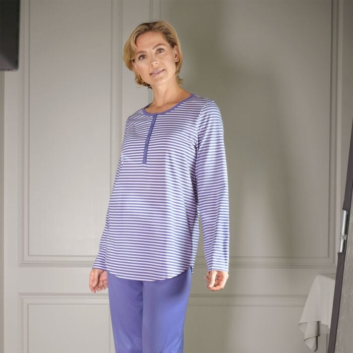 Calida Damen Pyjama lang, blau, XS von Calida