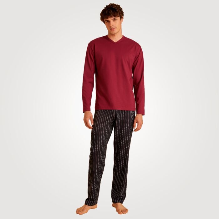 Calida Herren Pyjama, bordeaux, S von Calida