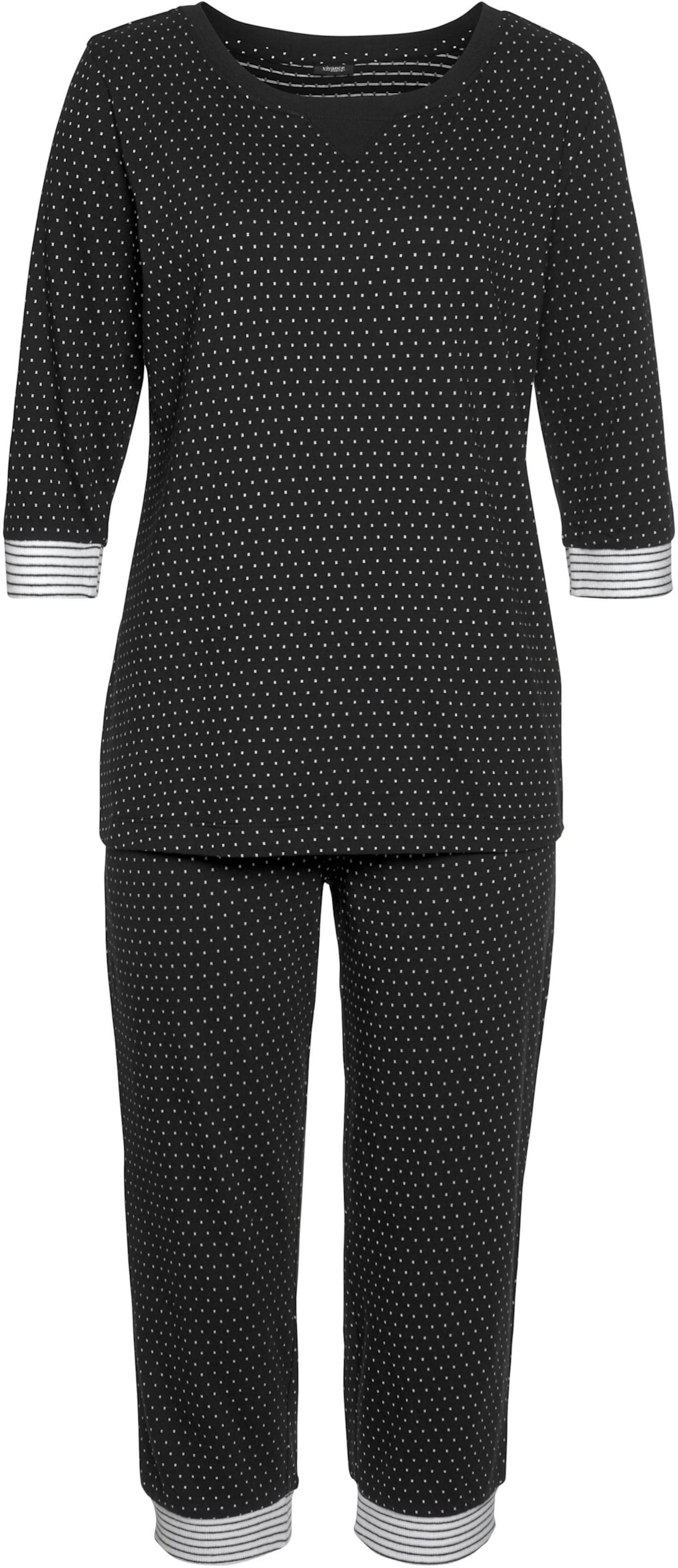 Capri-Pyjama in schwarz-gepunktet von Vivance Dreams