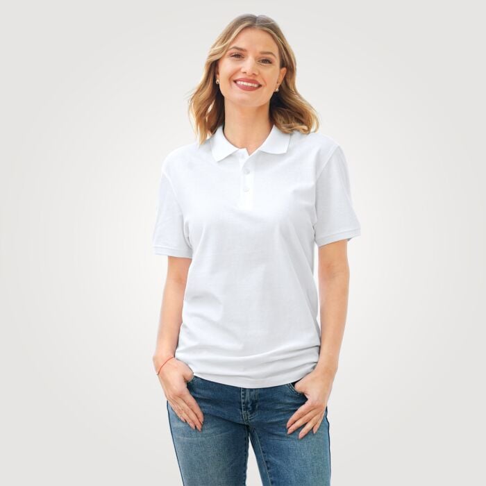 Clique Poloshirt Unisex, weiss, M von Clinique