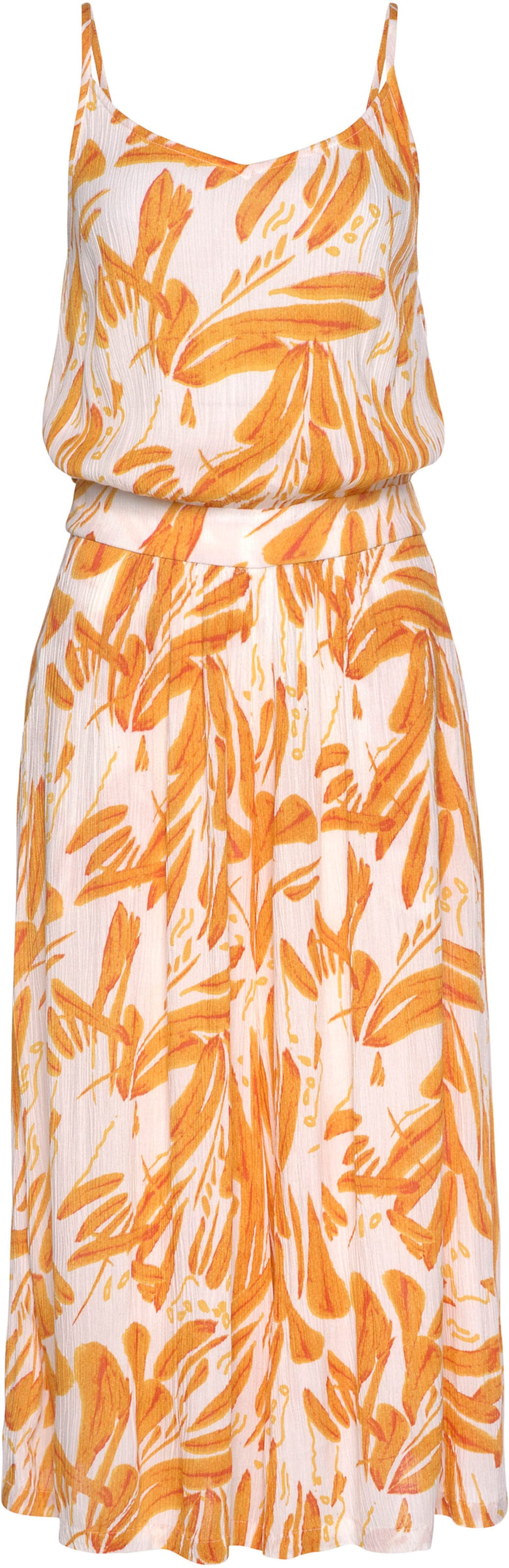 Culotte-Overall in orange-creme-bedruckt von s.Oliver