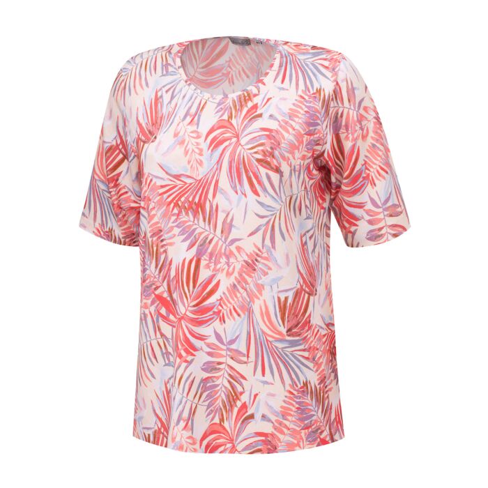Damen-Shirt mit Blumenprint und Rundhalsausschnitt von Edi Müller