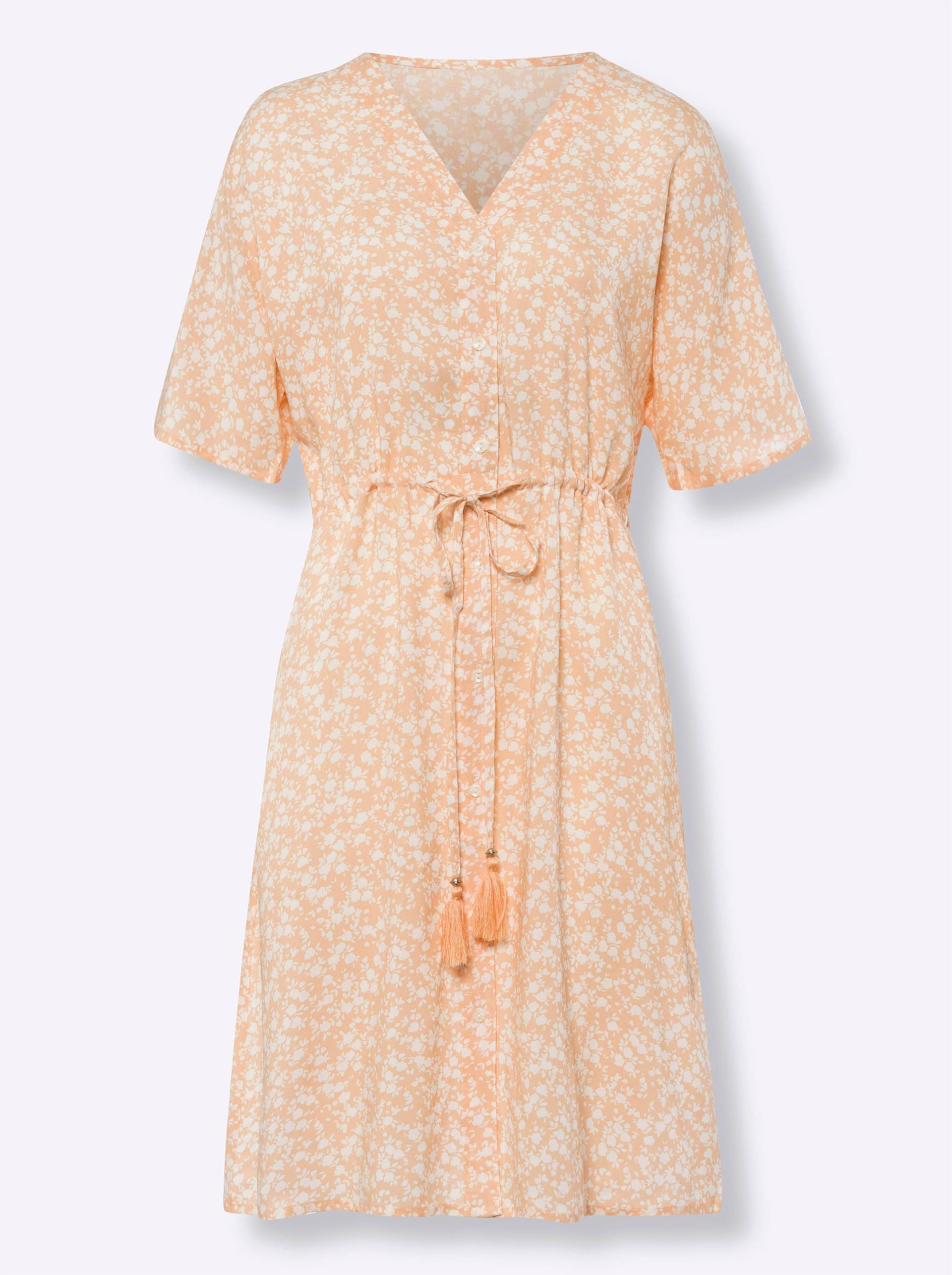 Druck-Kleid in apricot-ecru-bedruckt von heine