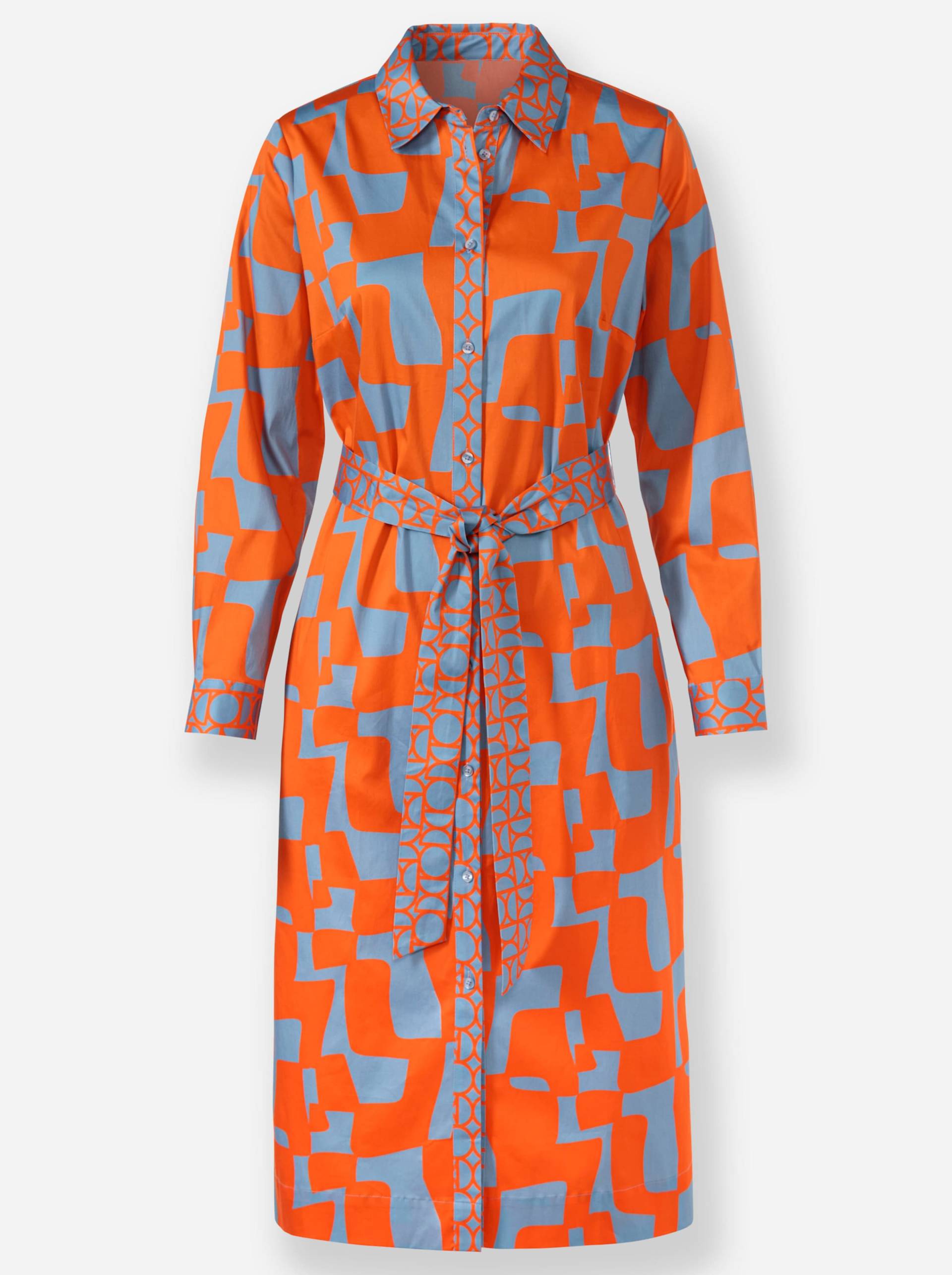 Druck-Kleid in orange-bleu-bedruckt von heine