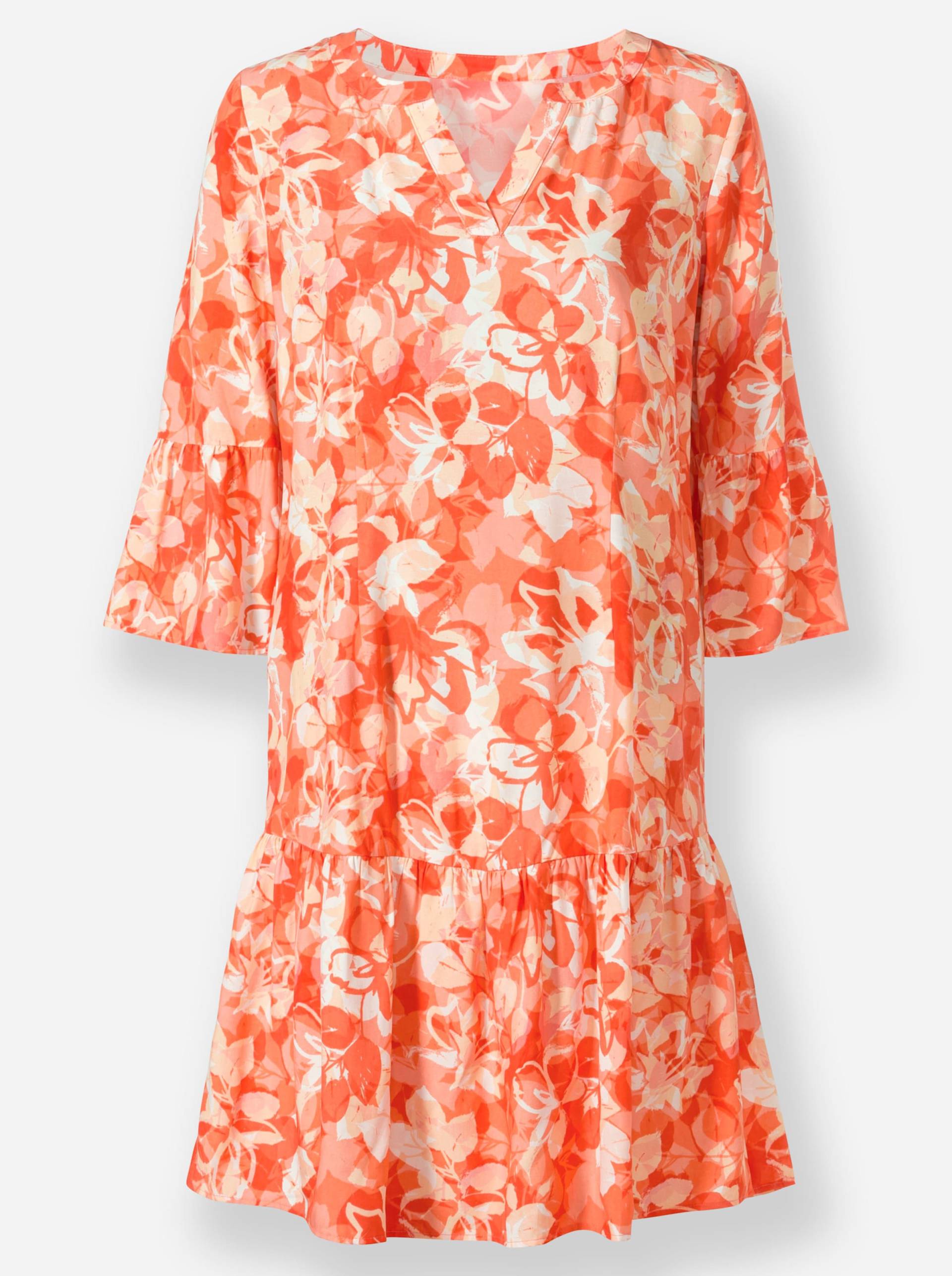 Druck-Kleid in orange-ecru-bedruckt von heine