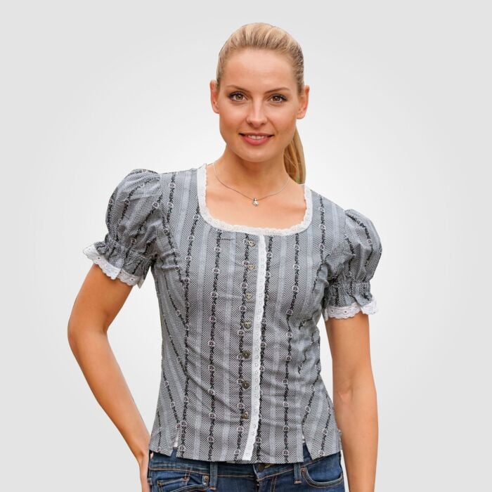 Edelweiss Bustier mit Knopfverschluss, anthrazit, XXL von Kowi