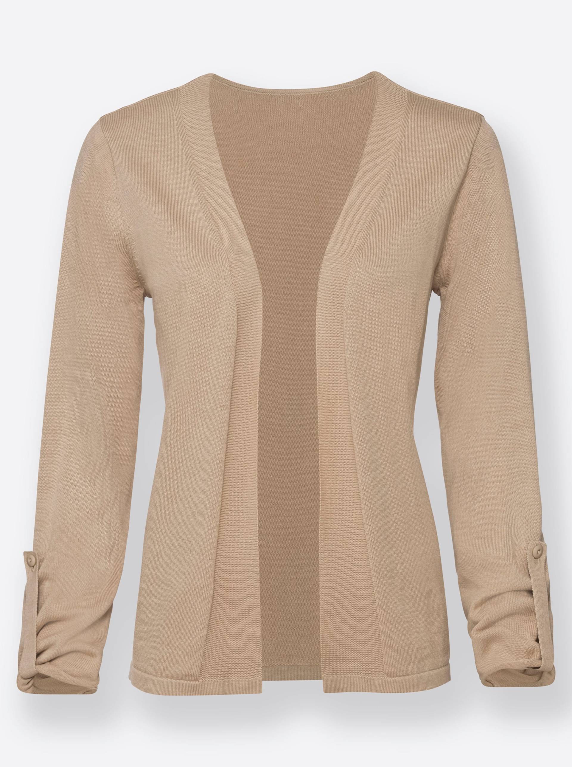 Feinstrickjacke in beige von heine