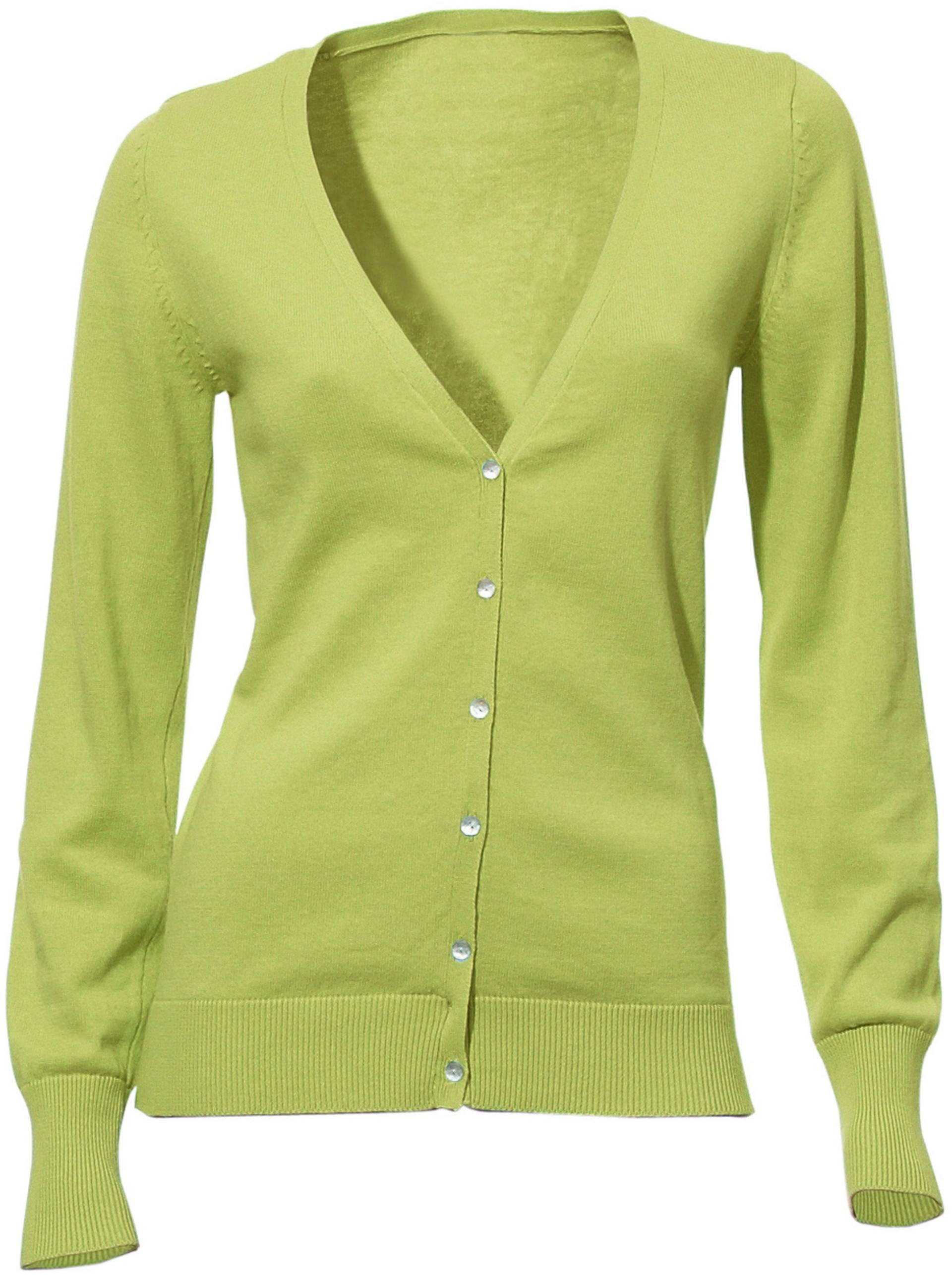 Feinstrickjacke in kiwi von heine