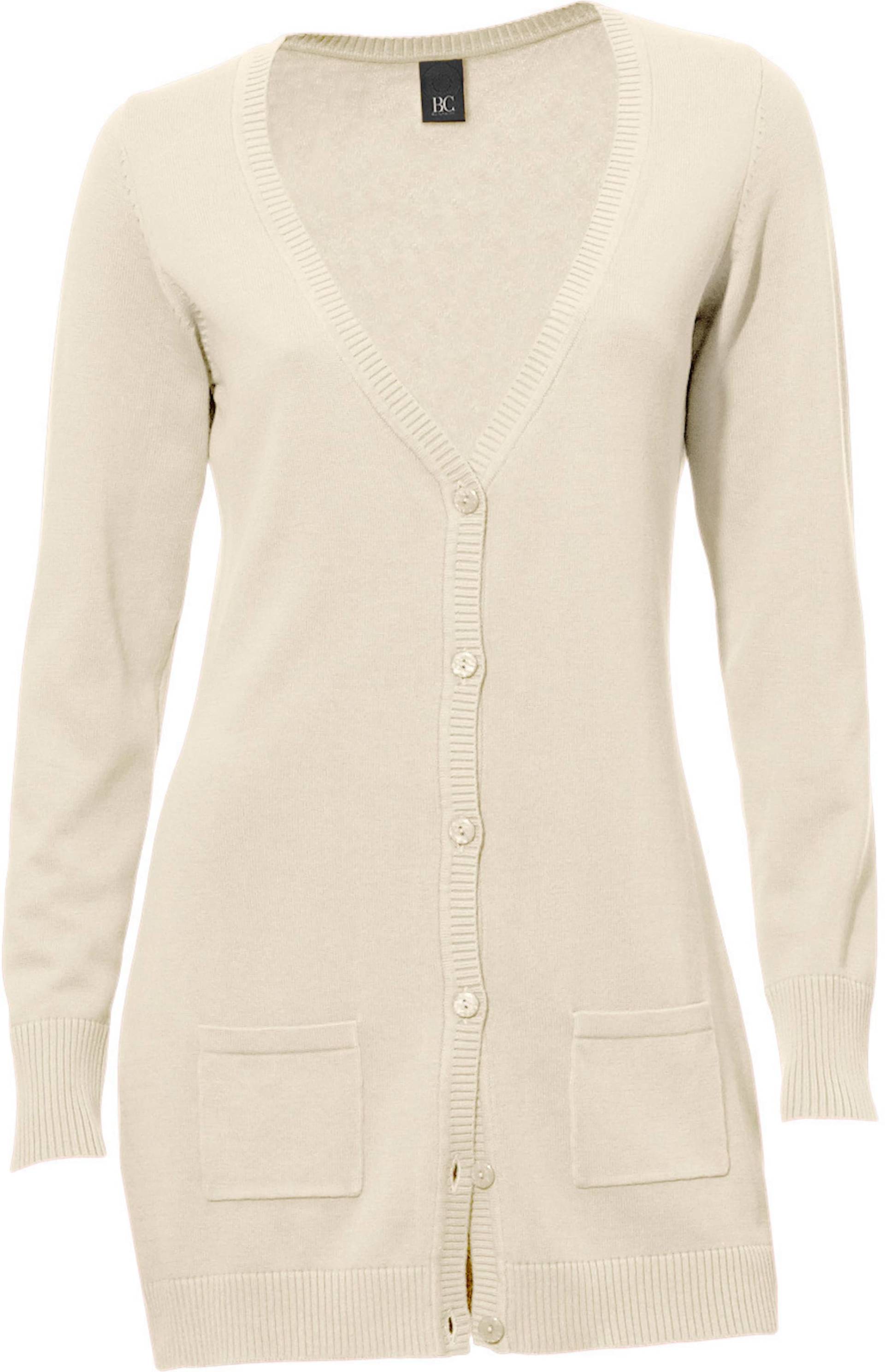 Feinstrickjacke in offwhite von heine