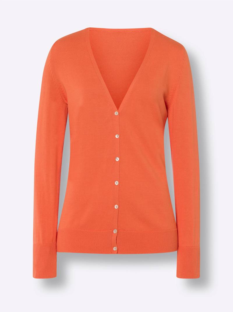 Feinstrickjacke in orange von heine