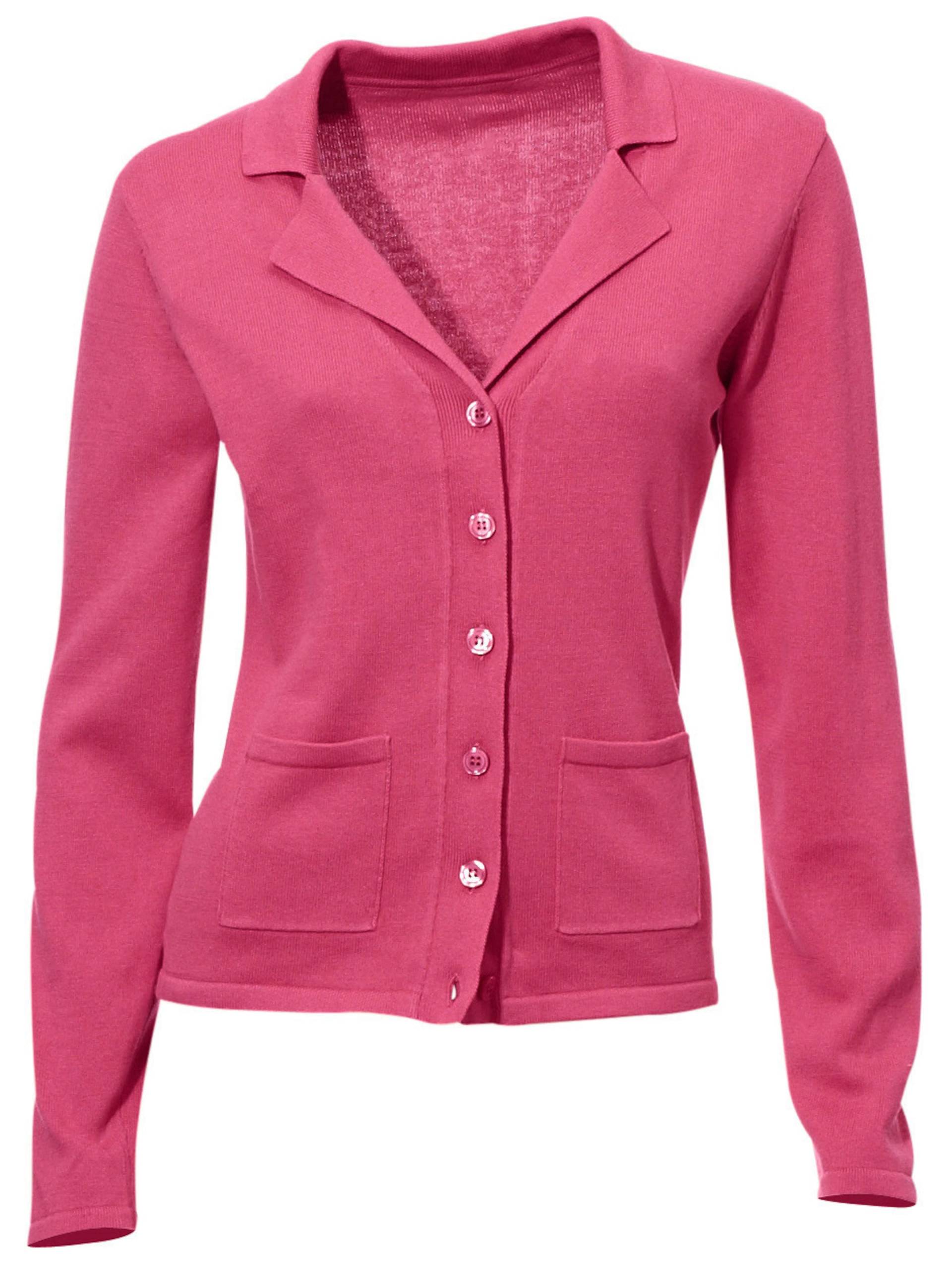 Feinstrickjacke in pink von heine