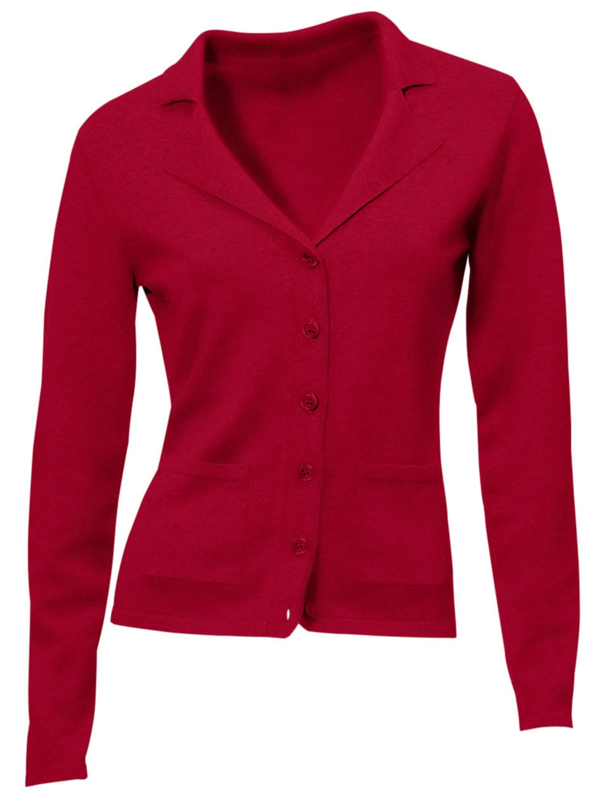 Feinstrickjacke in rot von heine