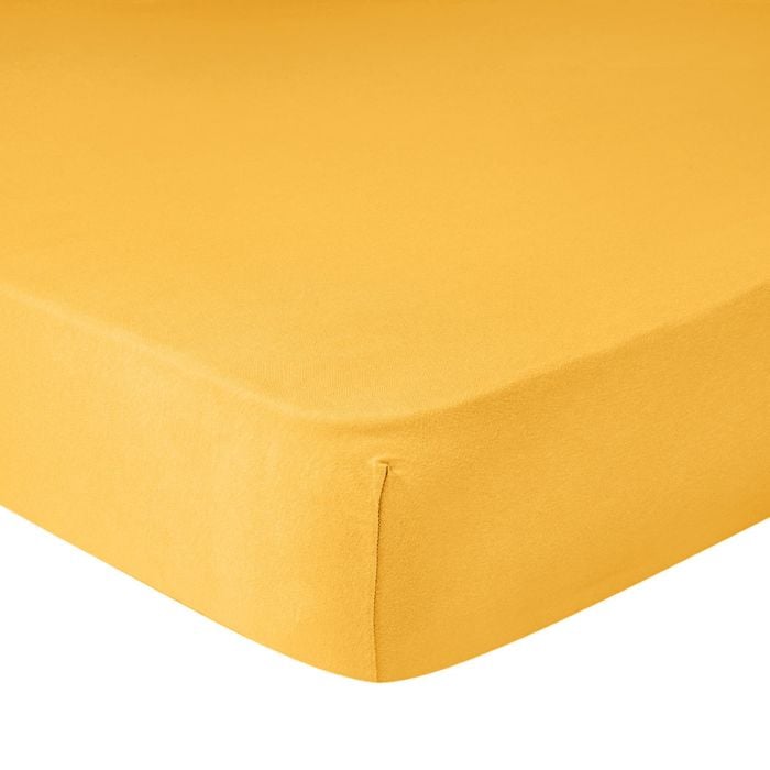 Fixleintuch für extra hohe Matratzen und Wasserbetten, gelb, 90–100x190–220 cm von Living Home