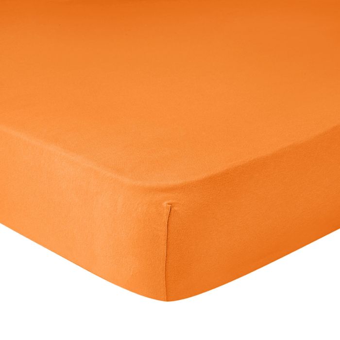 Fixleintuch für extra hohe Matratzen und Wasserbetten, mandarine, 120x200–220 cm von Living Home