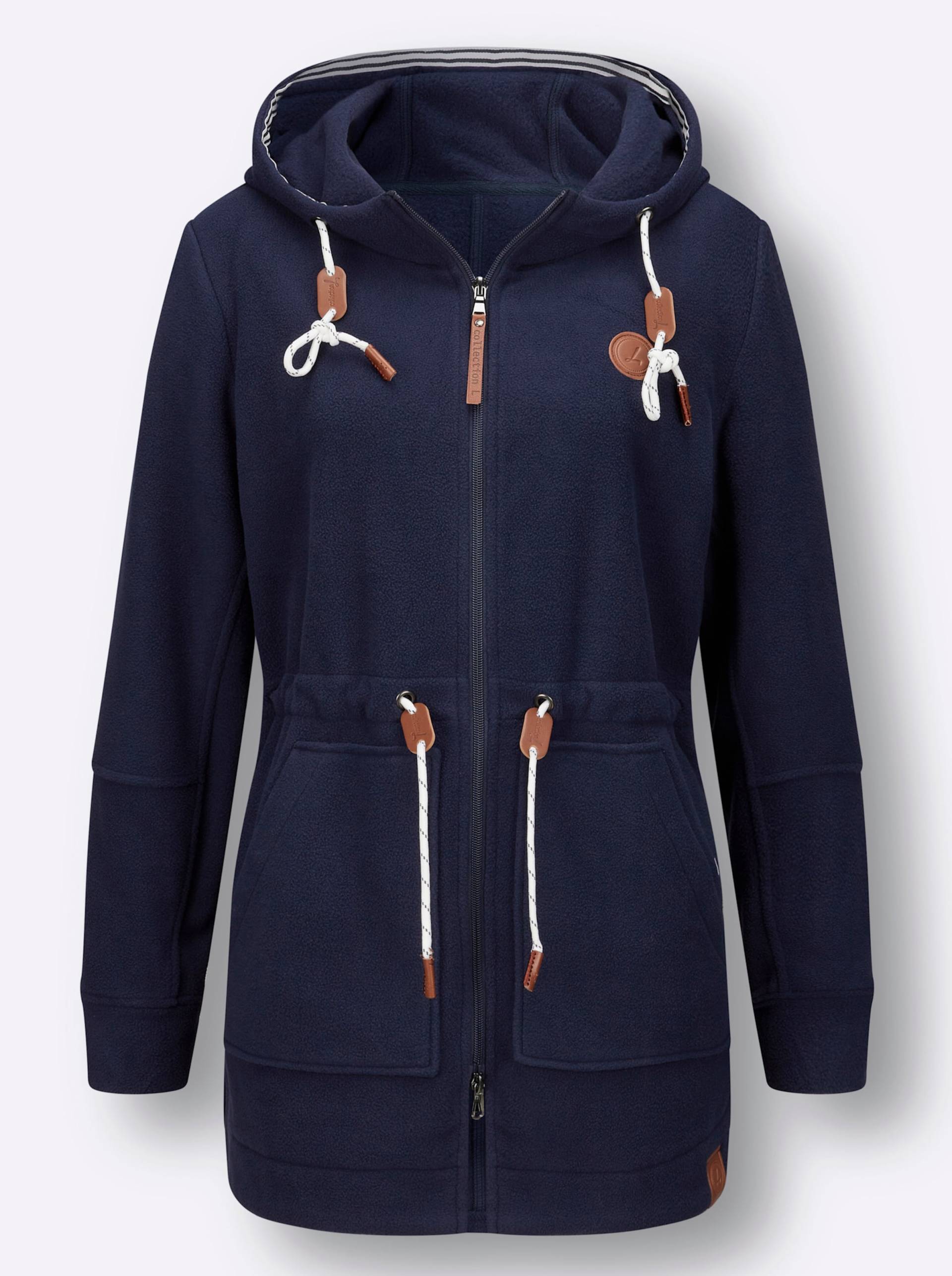 Fleece-Jacke in marine von heine