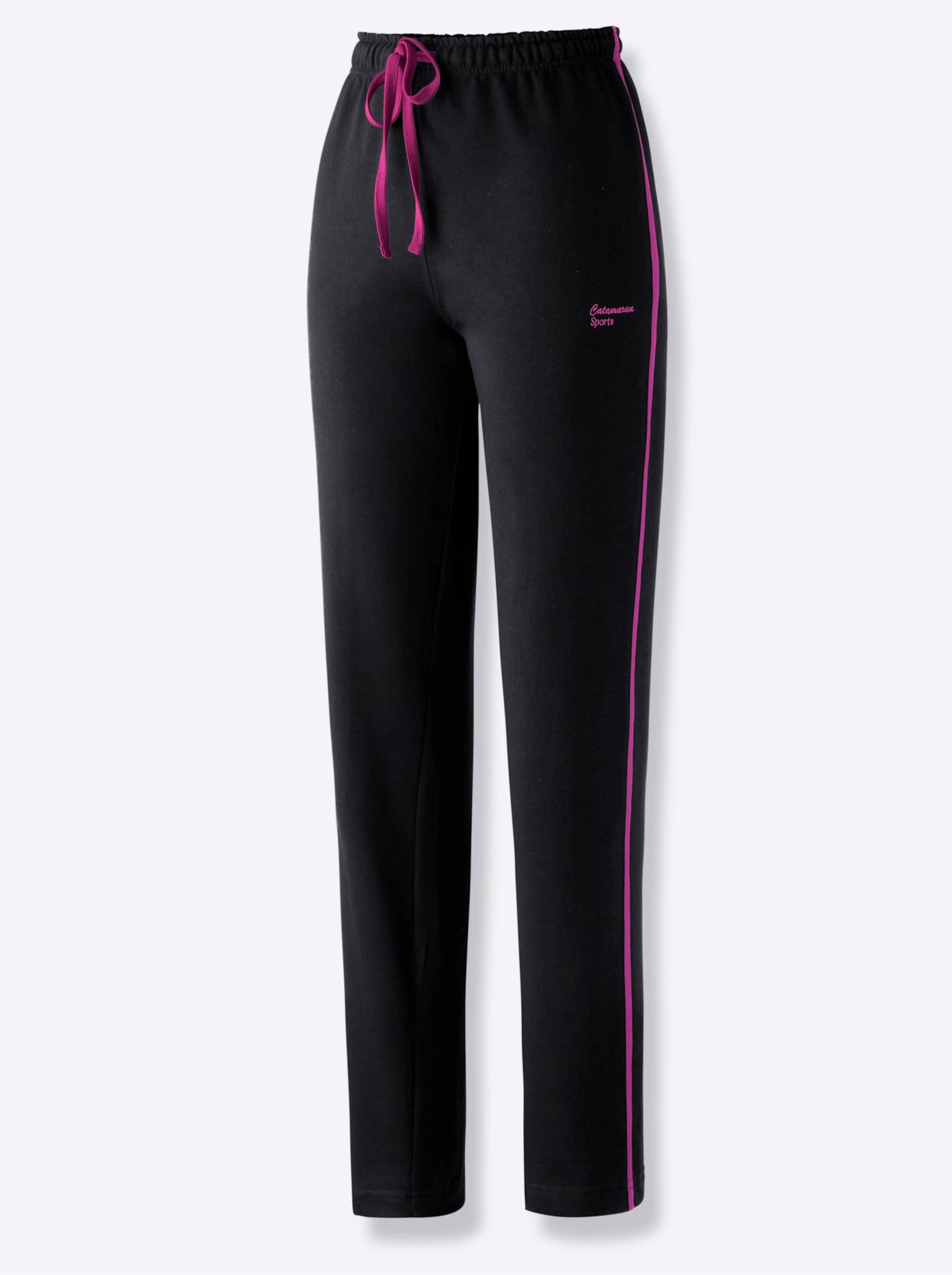 Freizeithose in schwarz-pink von Catamaran Sports