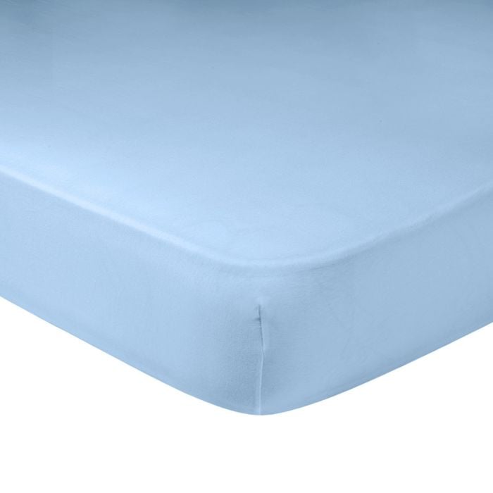Frottee-Stretch-Fixleintuch, hellblau, 90–100x190–200 cm von Living Home