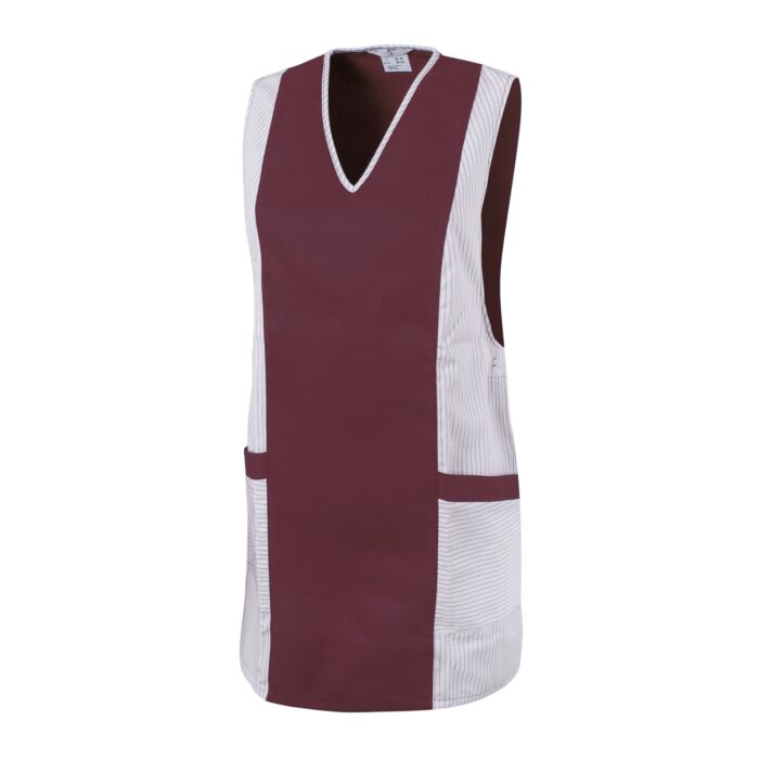 Hemdbluse Kasack bordeaux-weiss von Leiber