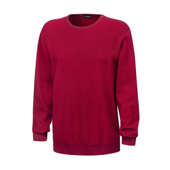 Herren Pullover in Waffelstruktur, bordeaux von Artime