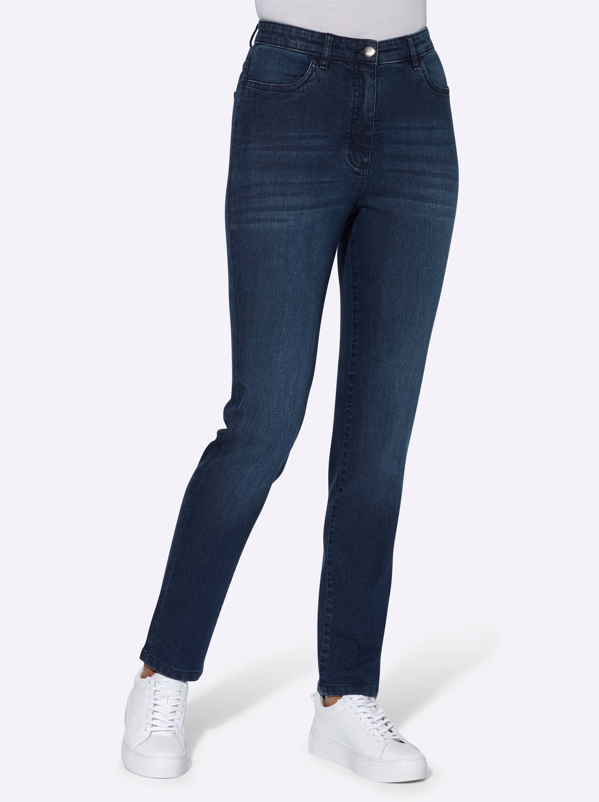 High-waist-Jeans in dark blue von heine