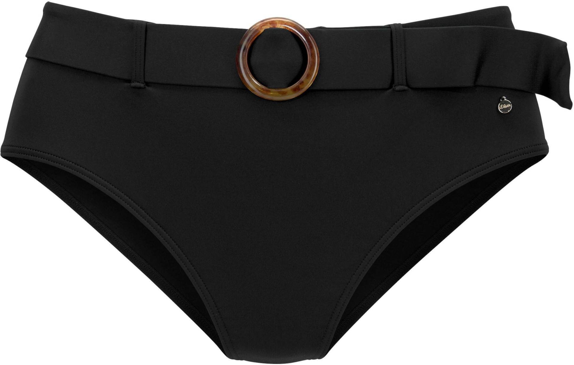 Highwaist-Bikini-Hose in schwarz von s.Oliver