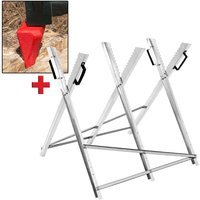 Arbeitsbock Metall + Spaltkeil Rot Karbonstahl von Deuba®