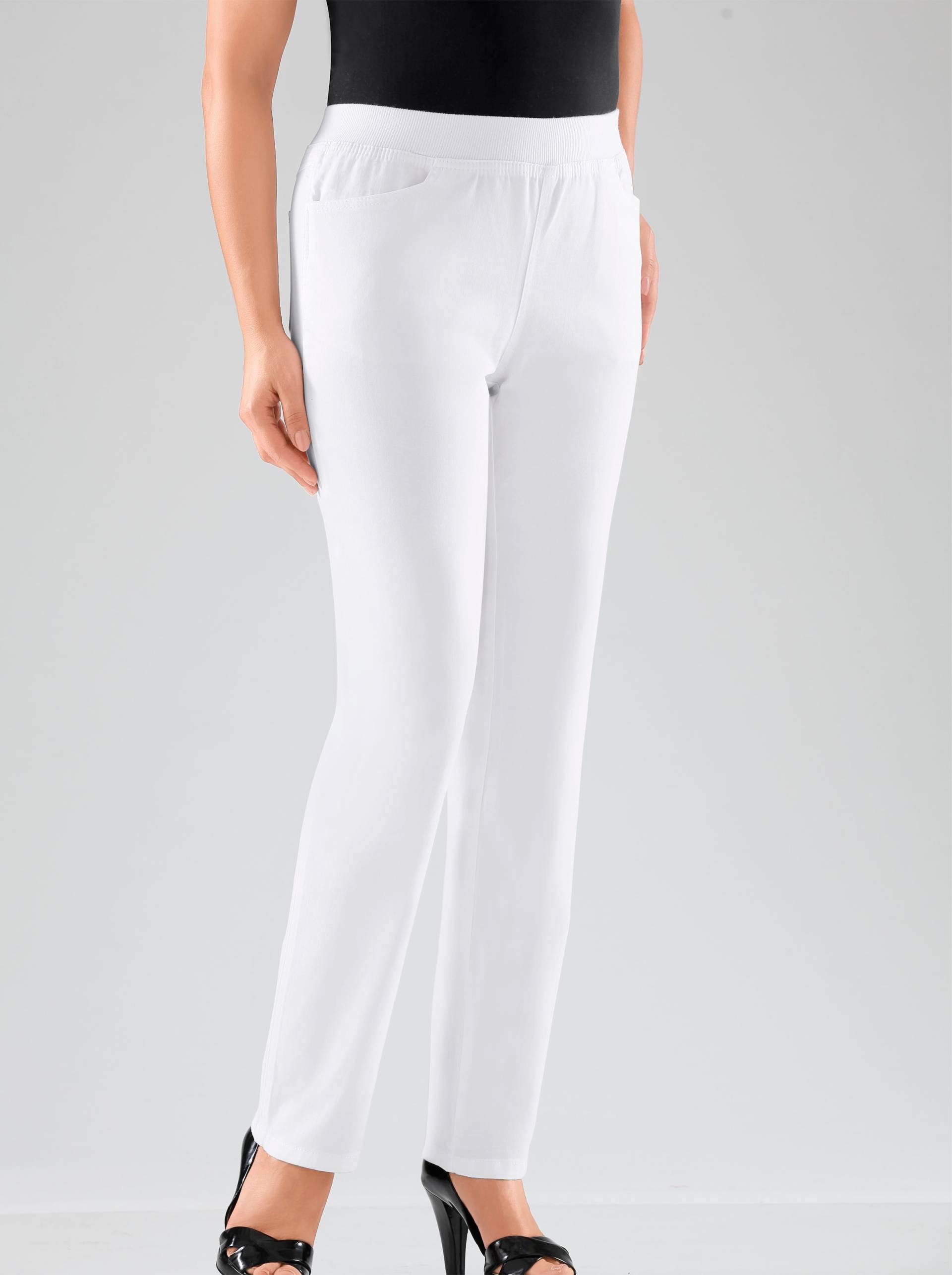 Stretch-Jeans in weiss von heine