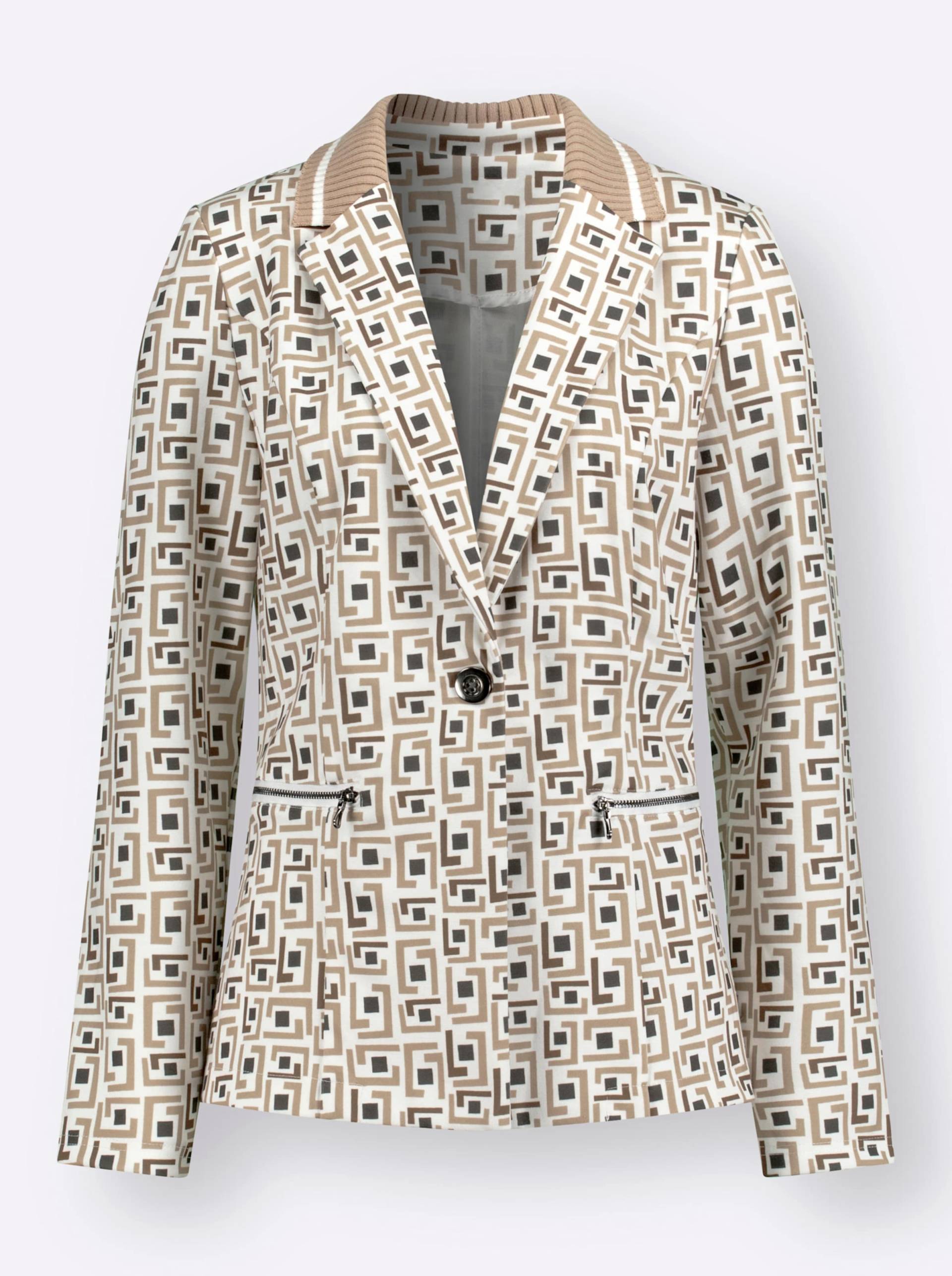 Jersey-Blazer in ecru-beige-gemustert von heine