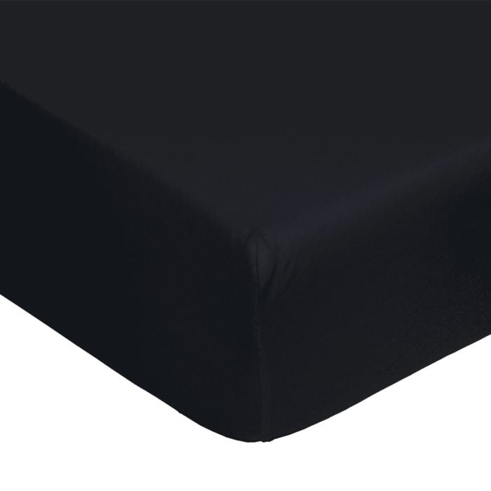 Jersey-Fixleintücher Superstretch für Topper, schwarz, 120–130x200–220 cm von Living Home