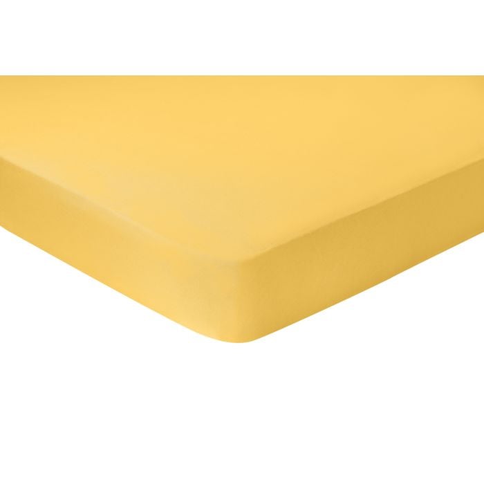 Jersey-Fixleintücher gezwirnte und gasierte Baumwolle, gelb, 90–100x190–200 cm von Living Home