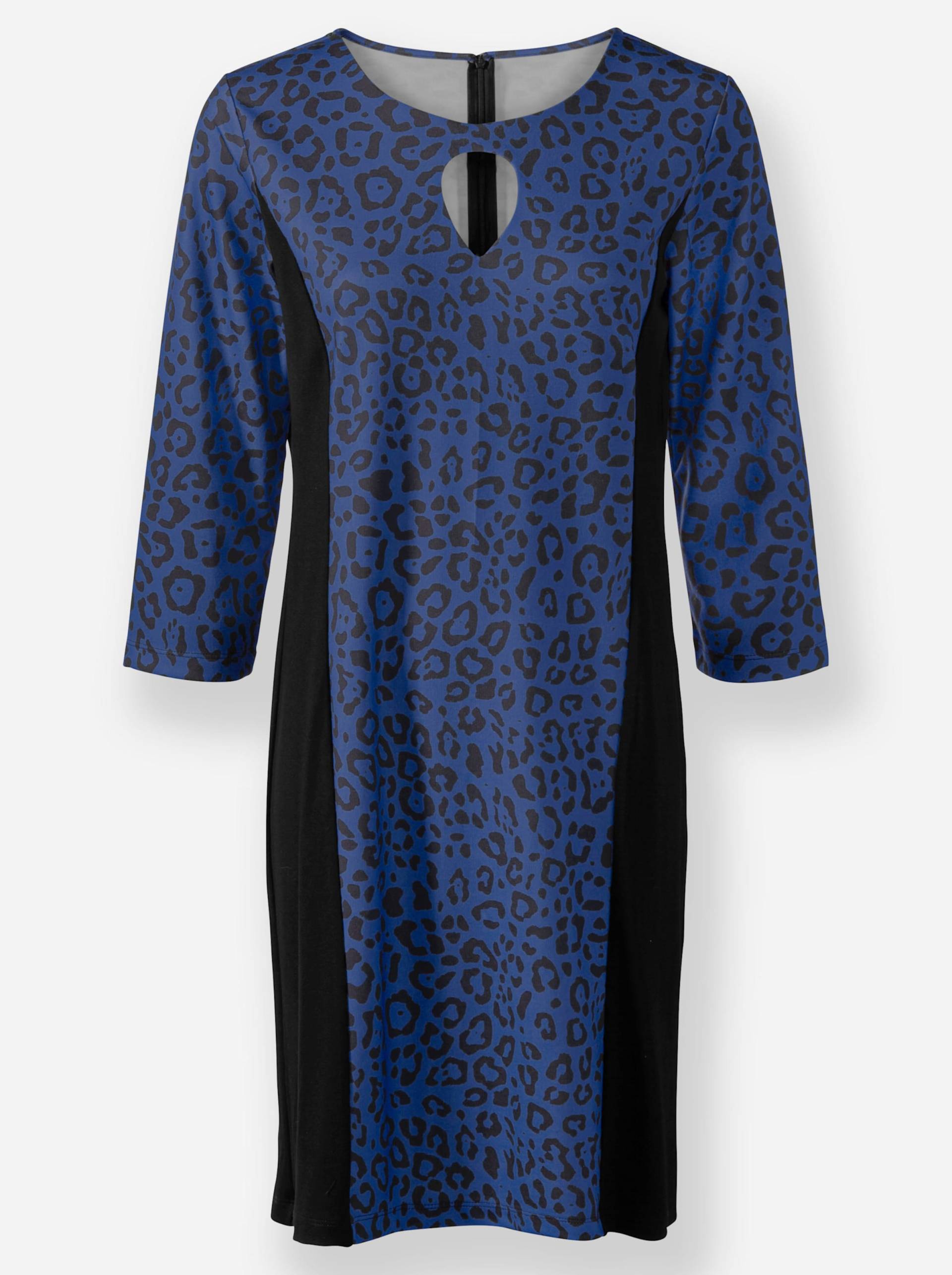 Jersey-Kleid in royalblau-schwarz-bedruckt von heine