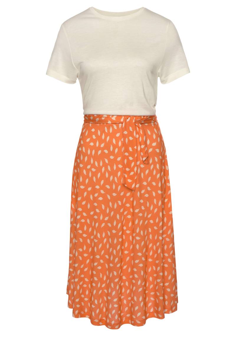 Jerseykleid in orange-creme bedruckt von Vivance